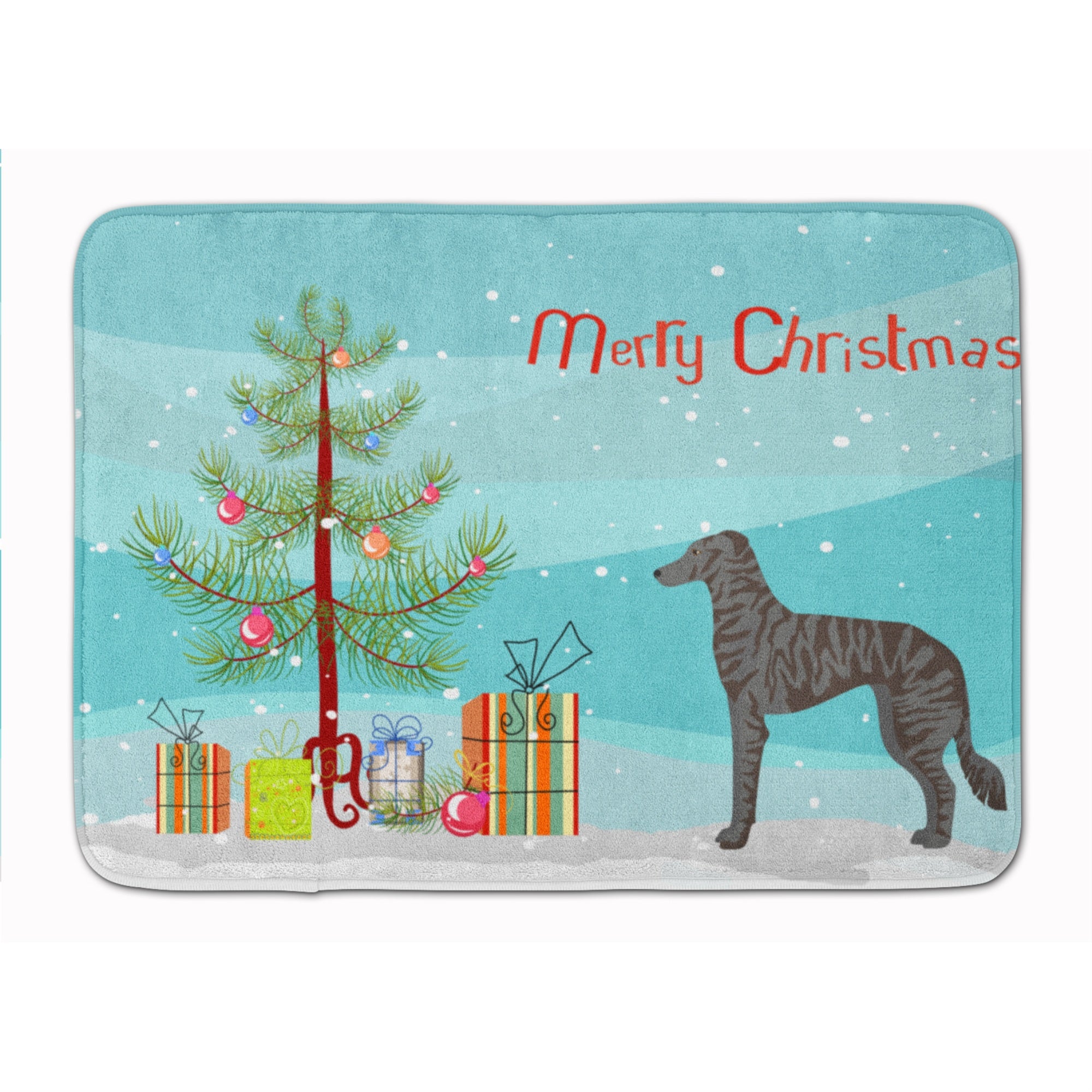 Caroline'S Treasures Longdog Christmas Tree Machine Washable Memory Foam Mat Doormats, Multicolor