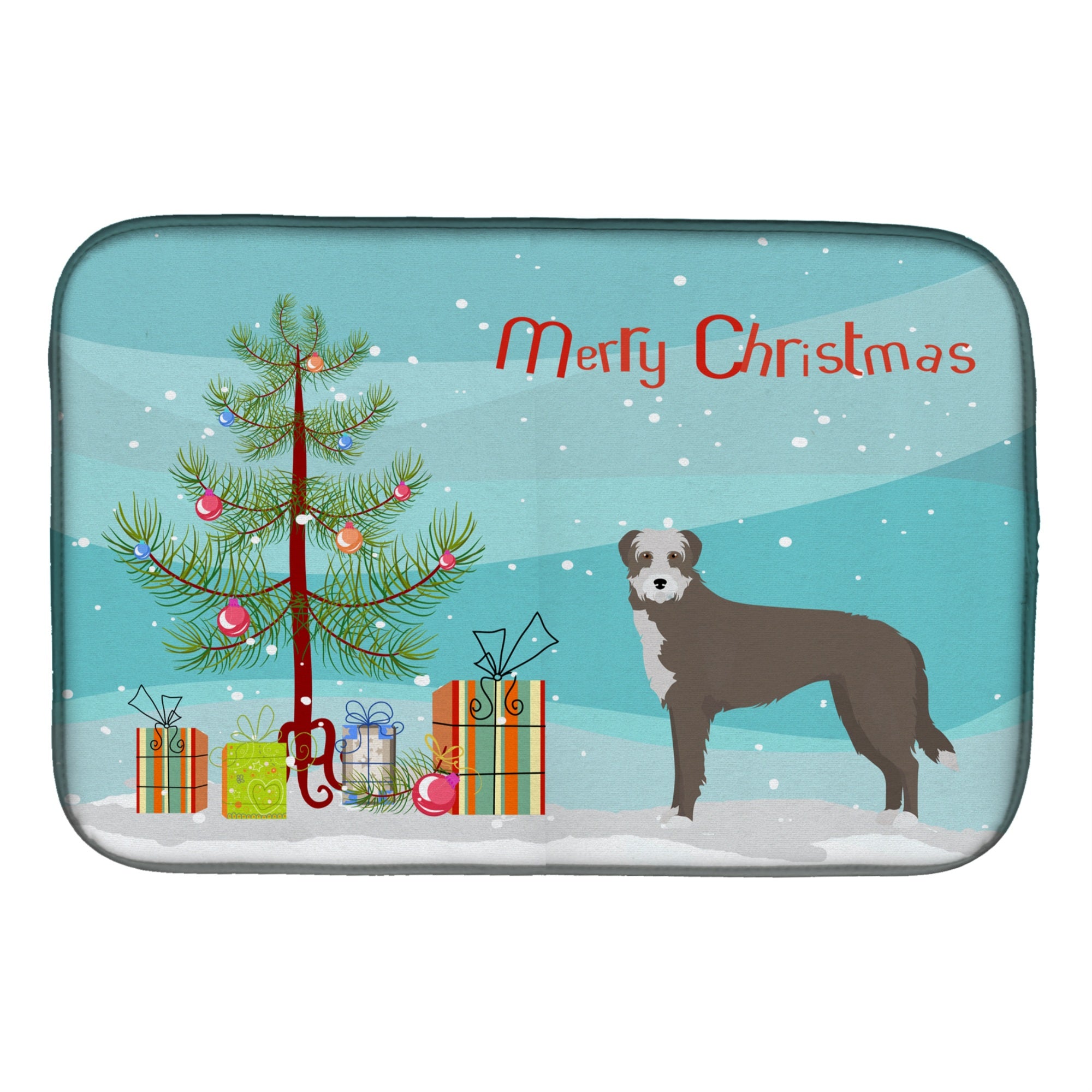 Caroline'S Treasures Ck3850Ddm Lurcher #1 Christmas Tree Dish-Drying-Mats, 14 X 21, Multicolor