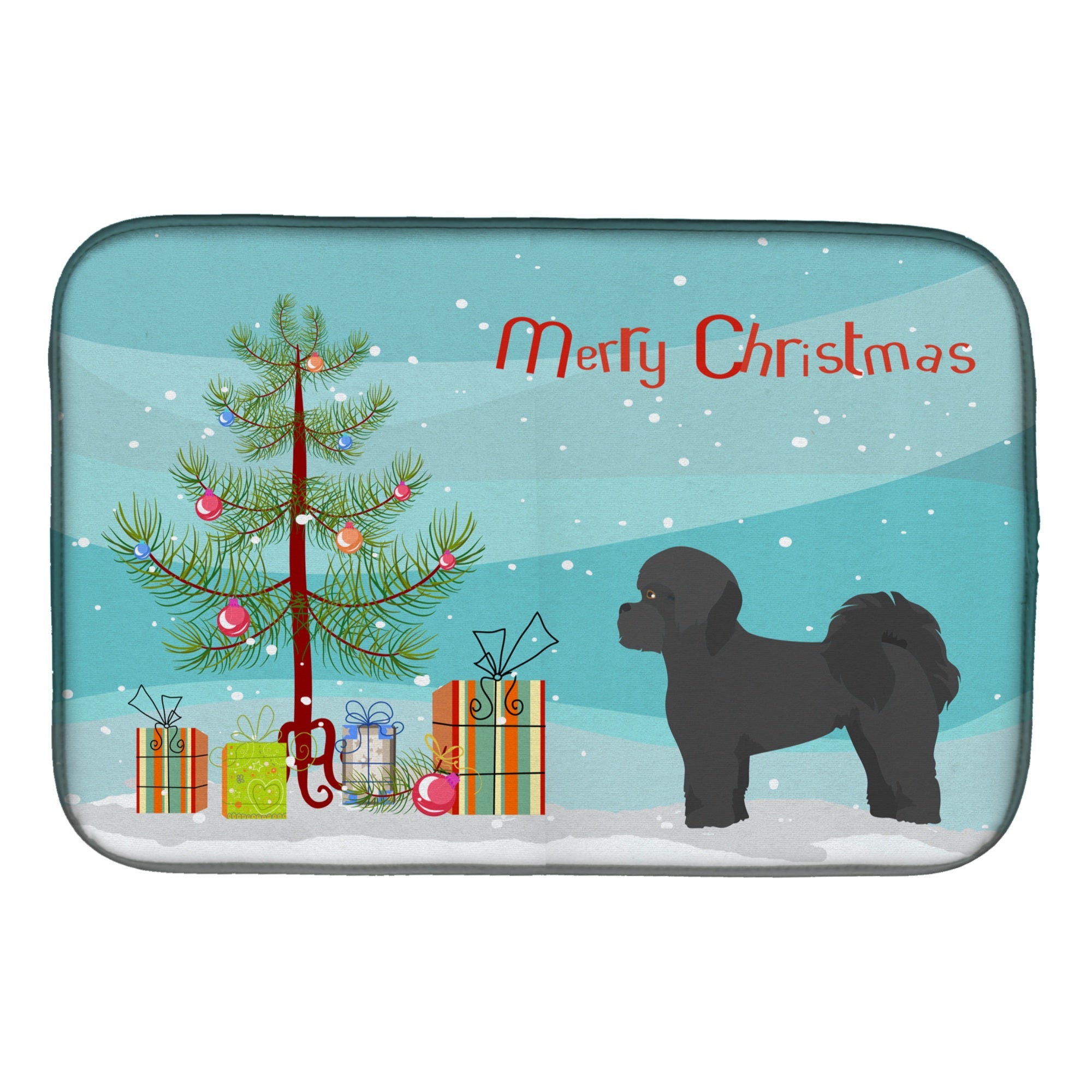 Caroline'S Treasures Ck3852Ddm Black Mal-Shi Christmas Tree Dish-Drying-Mats, 14 X 21, Multicolor