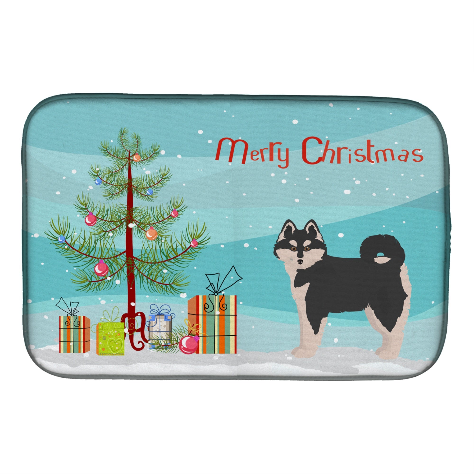 Caroline'S Treasures Ck3861Ddm Pomsky #1 Christmas Tree Dish-Drying-Mats, 14 X 21, Multicolor