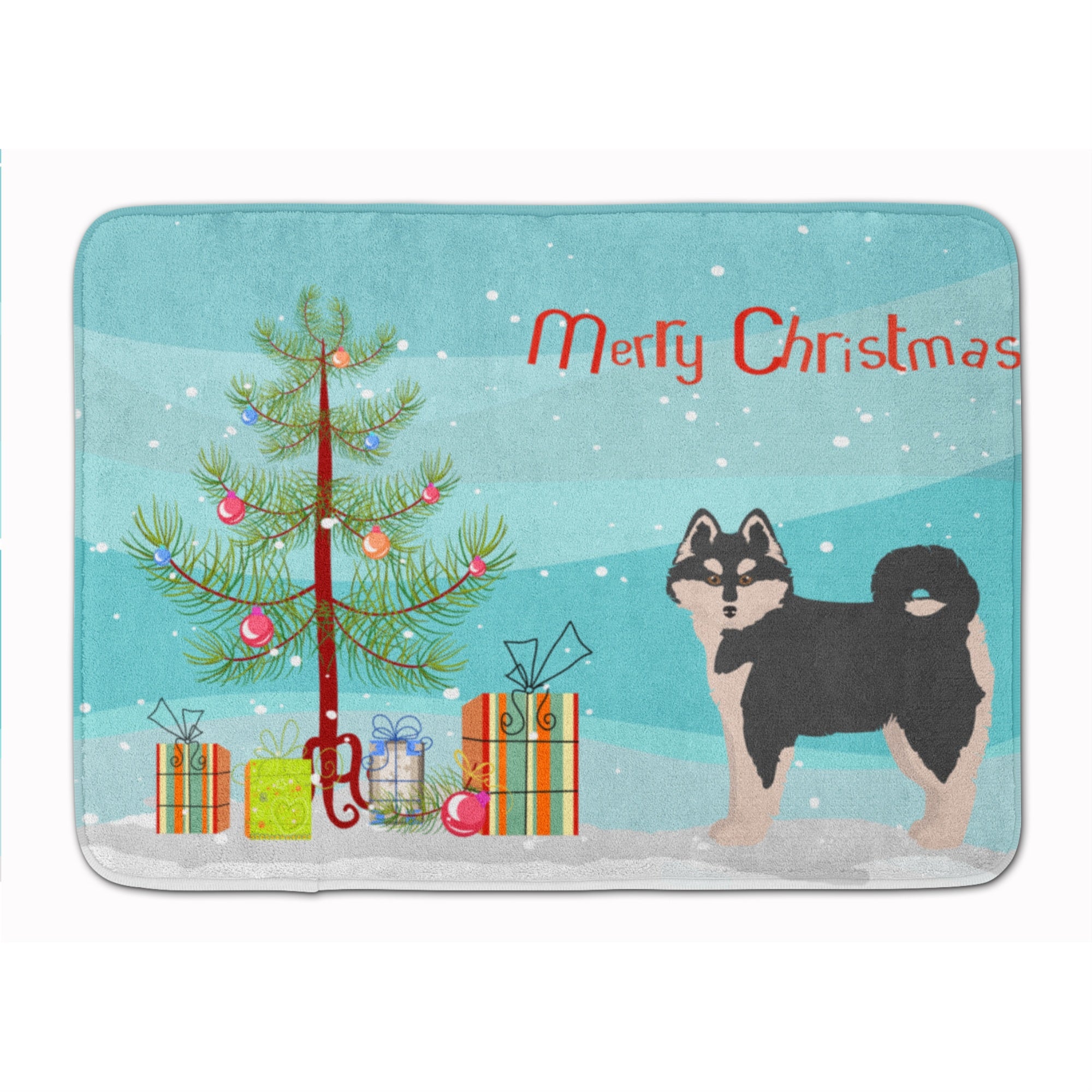 Caroline'S Treasures Pomsky #1 Christmas Tree Machine Washable Memory Foam Mat Doormats, Multicolor