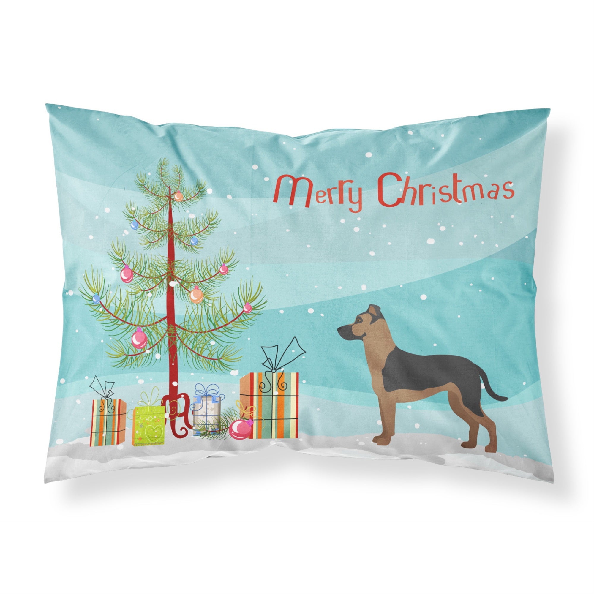 Caroline'S Treasures Shepherd Pit Mix #1 Christmas Tree Fabric Standard Pillowcases, Multicolor
