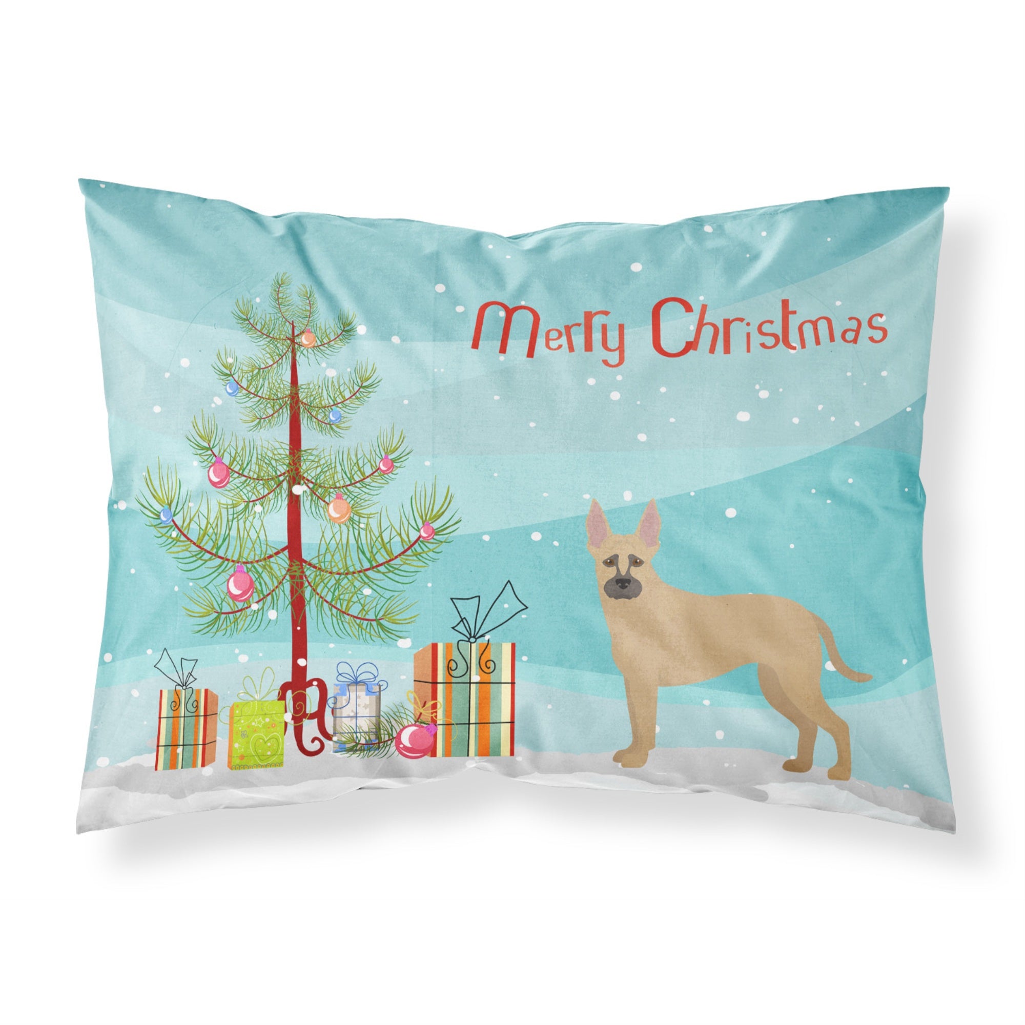 Caroline'S Treasures Shepherd Pit Mix #2 Christmas Tree Fabric Standard Pillowcases, Multicolor