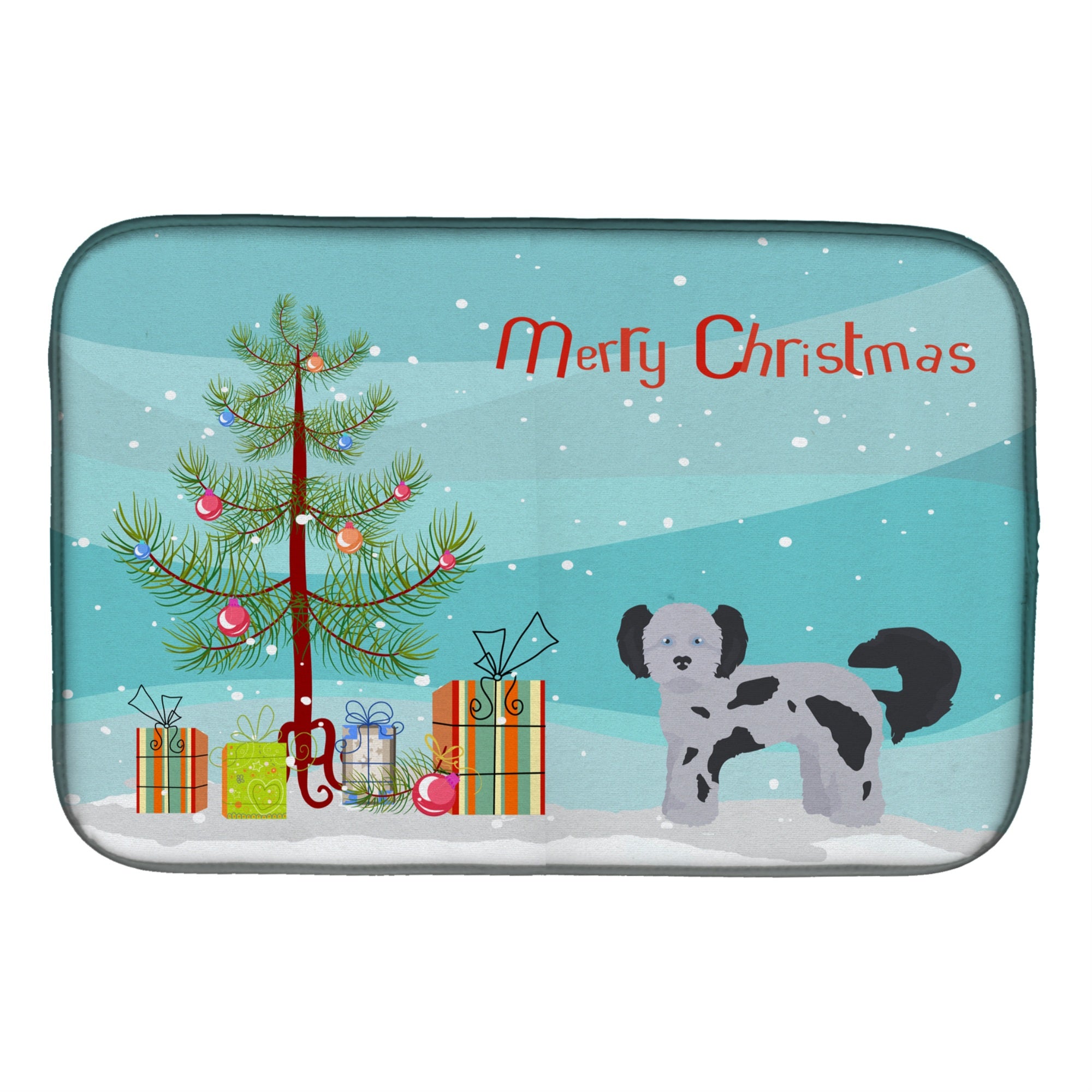Caroline'S Treasures Ck3872Ddm Shih Poo Christmas Tree Dish-Drying-Mats, 14 X 21, Multicolor