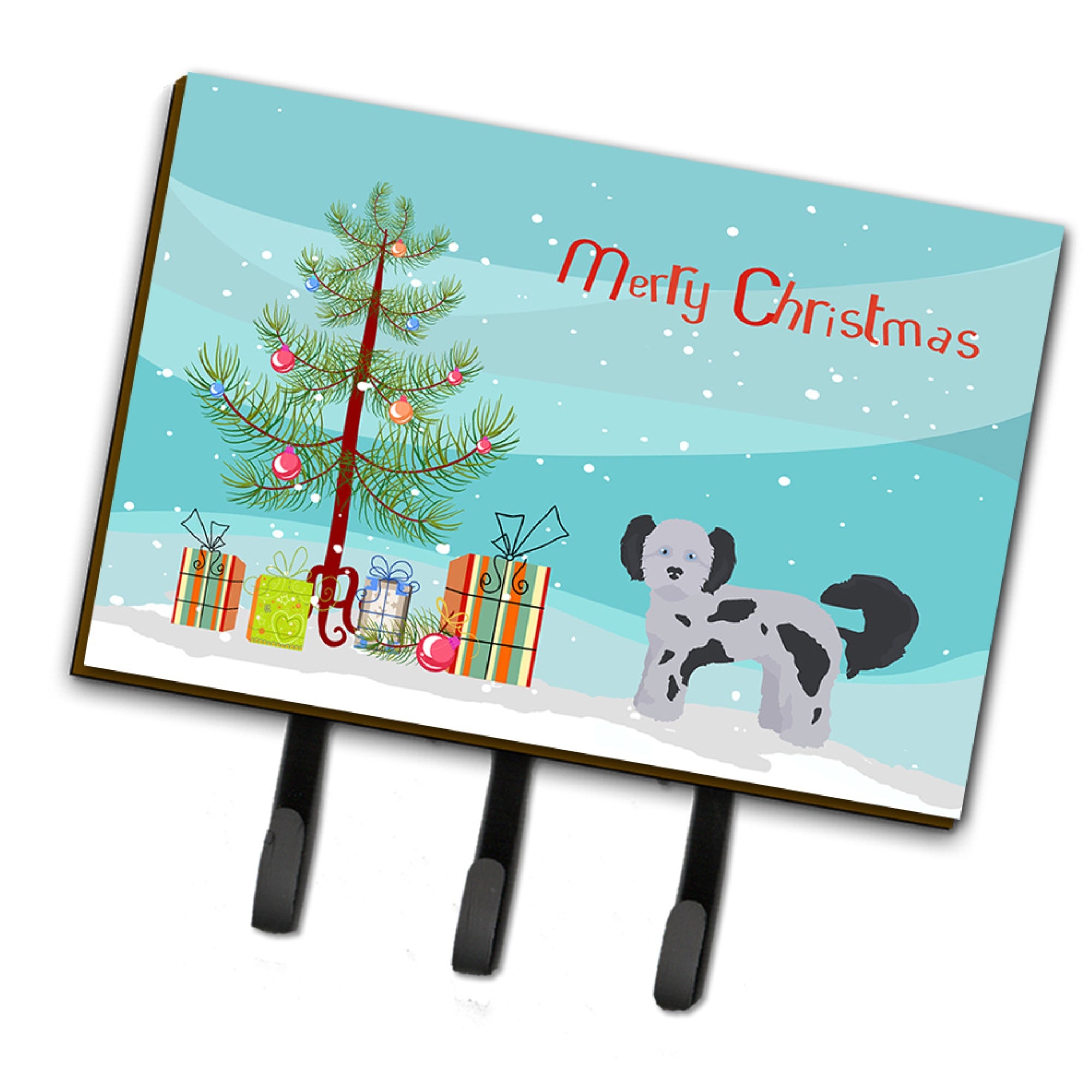 Caroline'S Treasures Shih Poo Christmas Tree Leash Or Key Holder Hooks, Multicolor