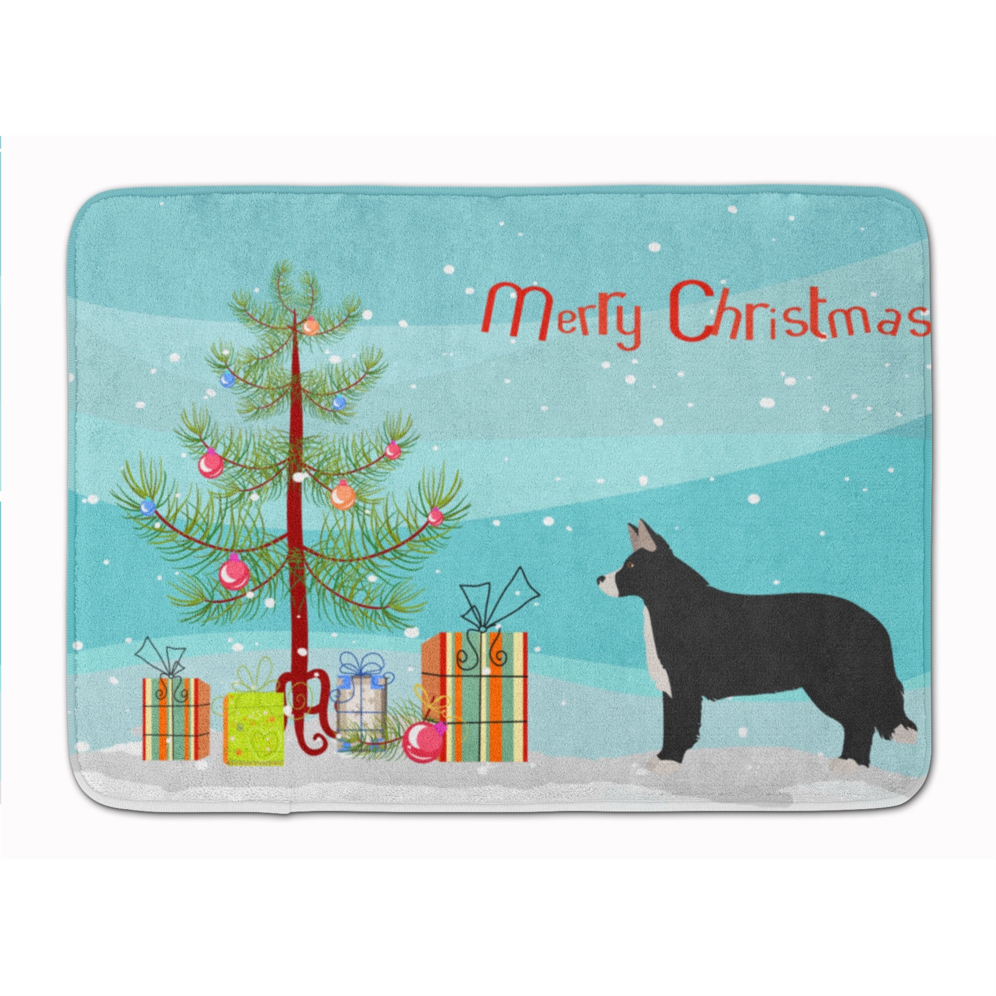 Caroline'S Treasures Shollie #1 Christmas Tree Machine Washable Memory Foam Mat Doormats, Multicolor