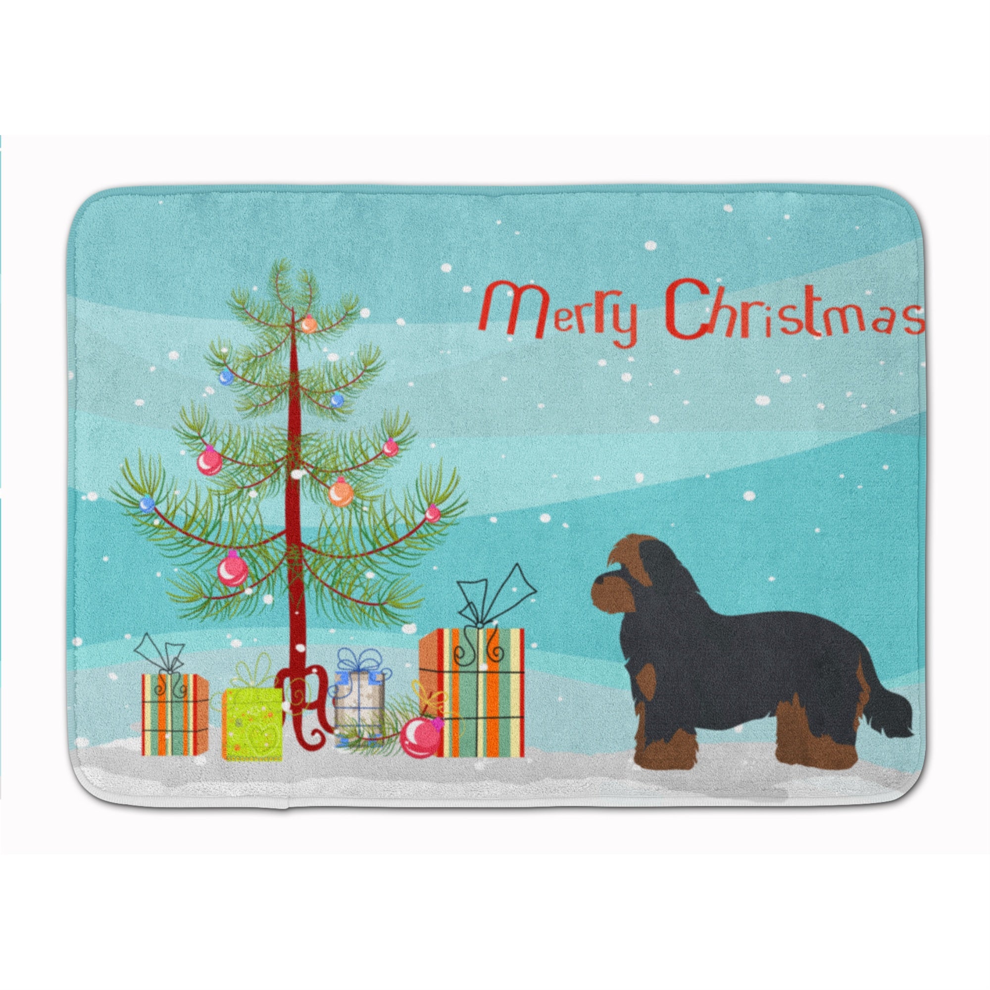 Caroline'S Treasures Shorkie #1 Christmas Tree Machine Washable Memory Foam Mat Doormats, Multicolor