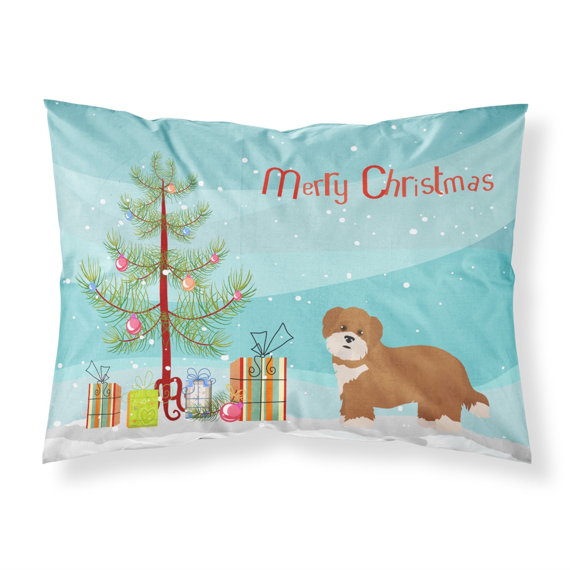 Caroline'S Treasures Shorkie #2 Christmas Tree Fabric Standard Pillowcases, Multicolor