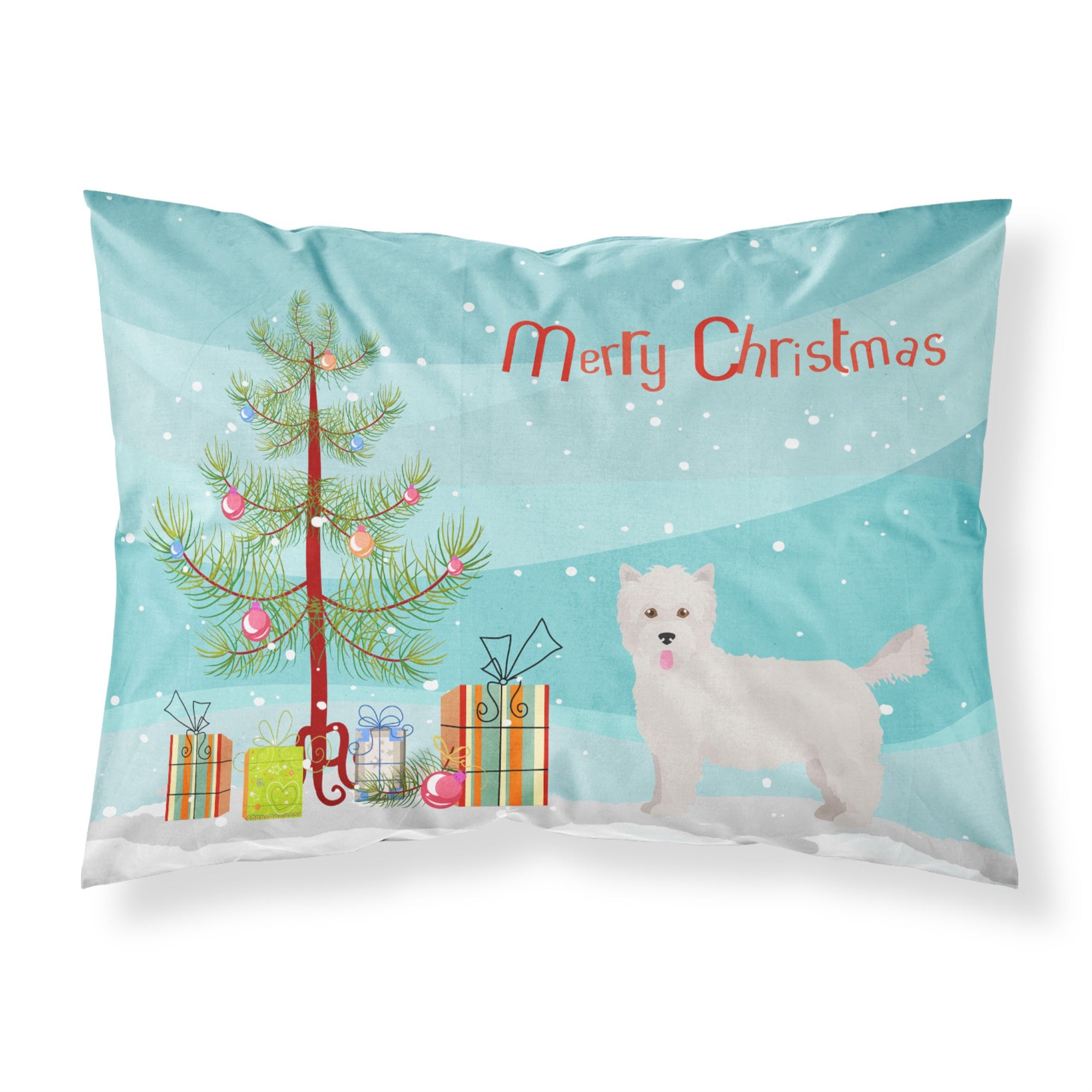 Caroline'S Treasures Westiepoo #2 Christmas Tree Fabric Standard Pillowcases, Multicolor