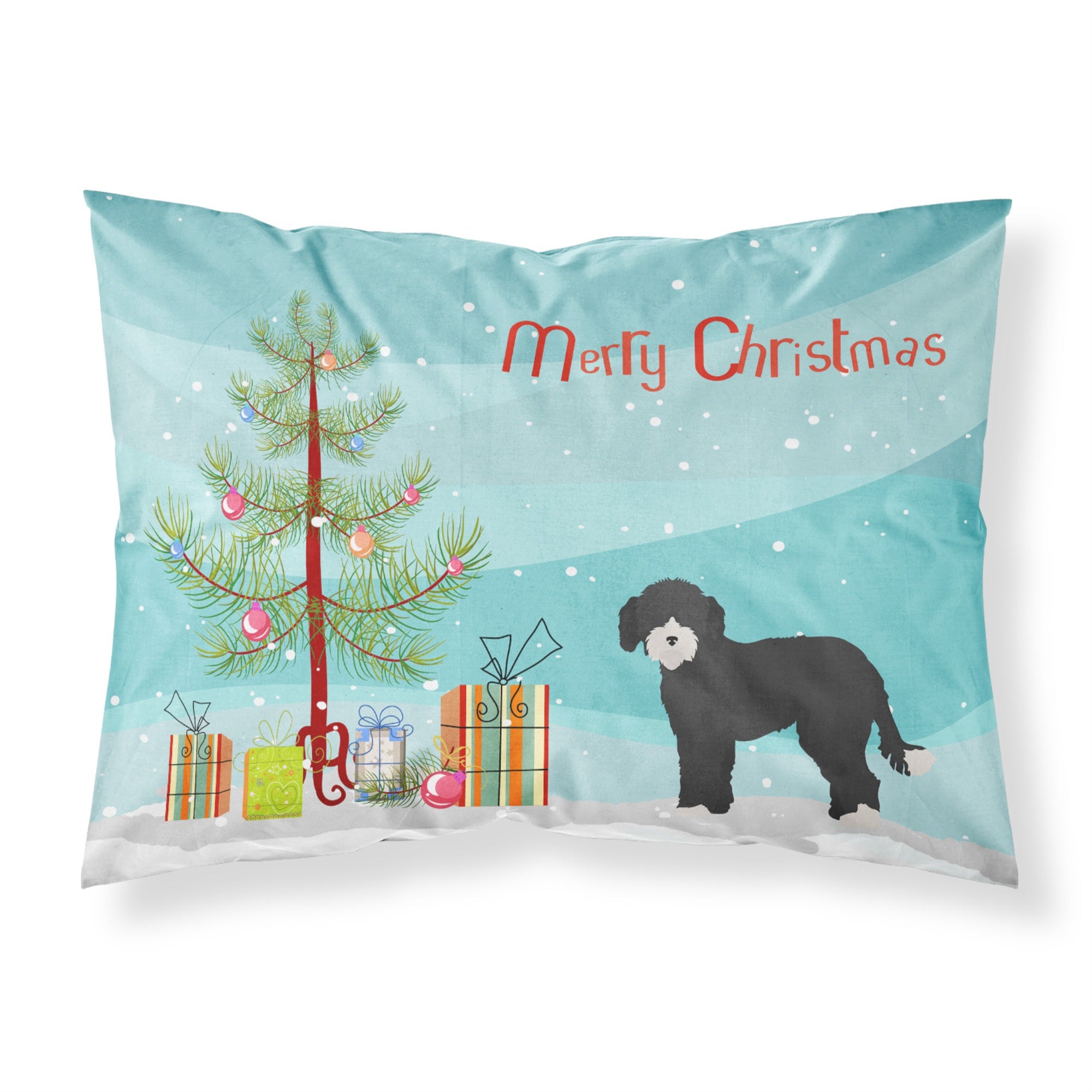 Caroline'S Treasures Whoodle #2 Christmas Tree Fabric Standard Pillowcases, Multicolor