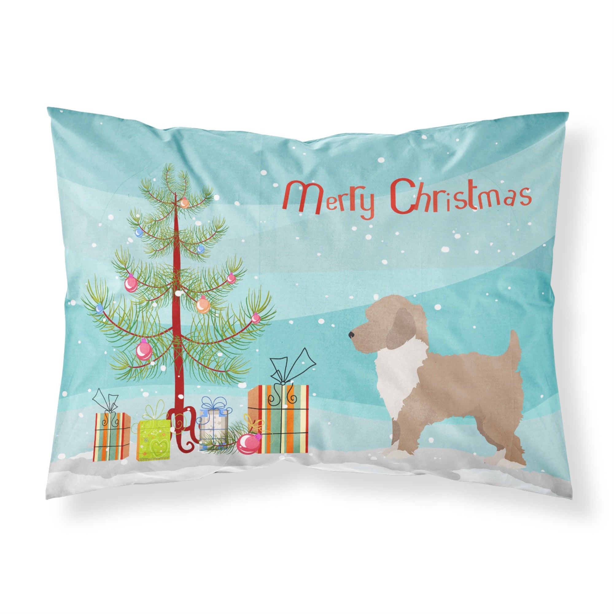 Caroline'S Treasures Yorkiepoo #2 Christmas Tree Fabric Standard Pillowcases, Multicolor