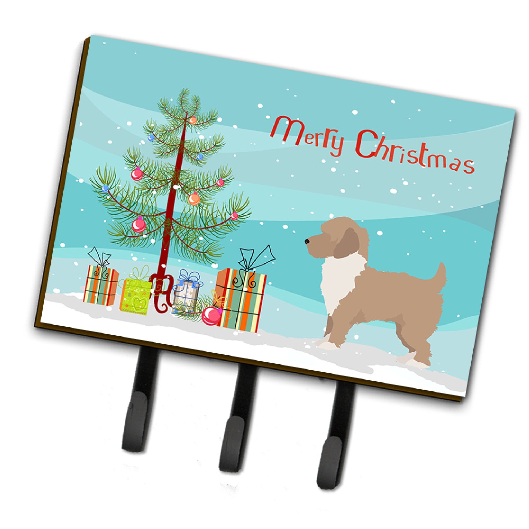 Caroline'S Treasures Yorkiepoo #2 Christmas Tree Leash Or Key Holder Hooks, Multicolor