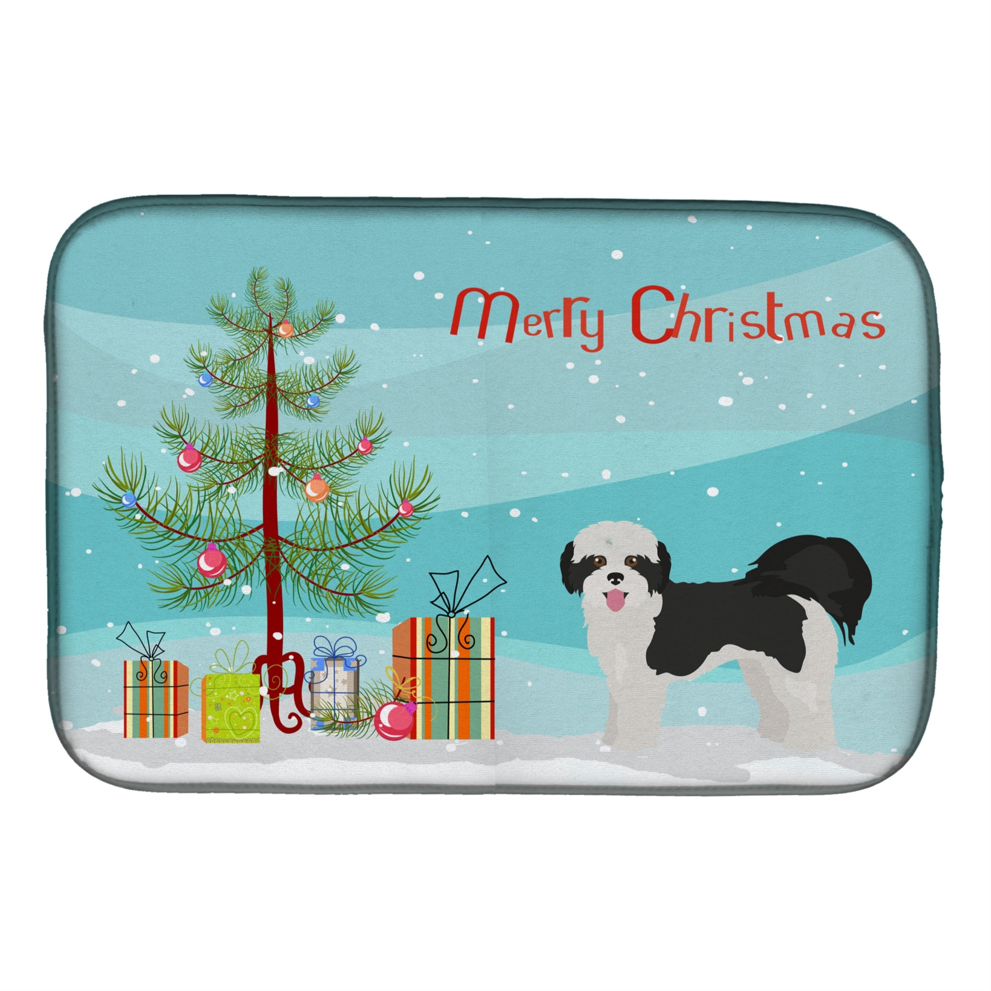 Caroline'S Treasures Ck3885Ddm Zuchon #2 Christmas Tree Dish-Drying-Mats, 14 X 21, Multicolor