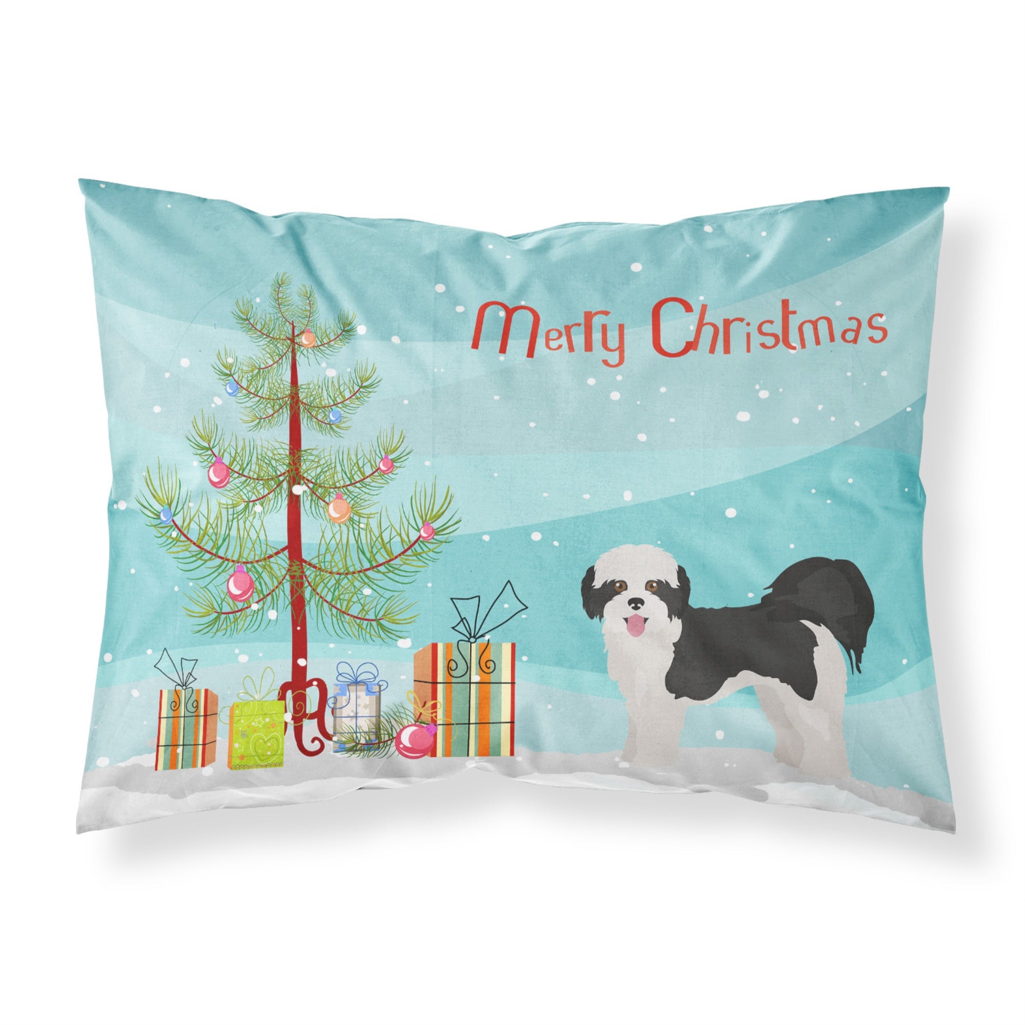 Caroline'S Treasures Zuchon #2 Christmas Tree Fabric Standard Pillowcases, Multicolor