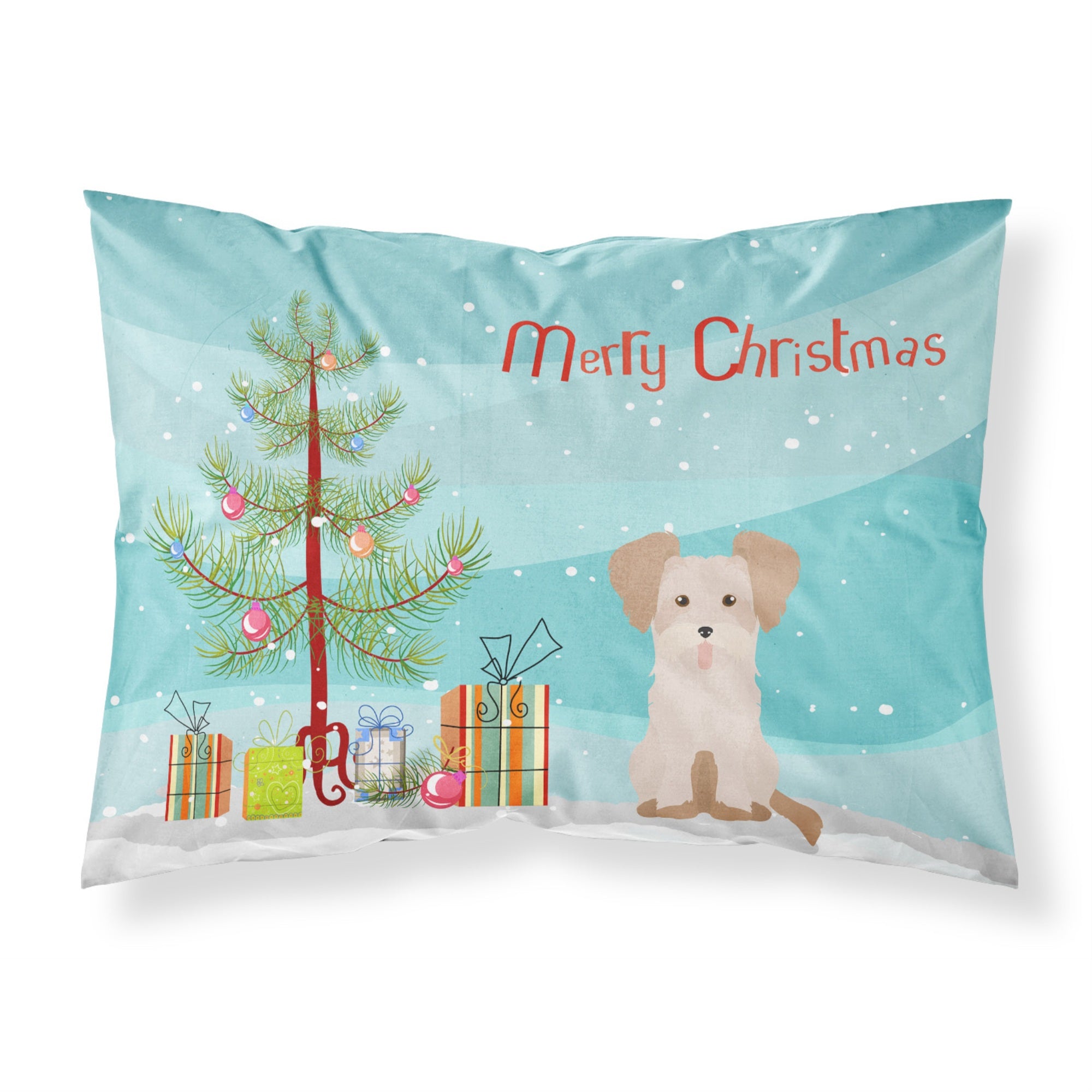 Caroline'S Treasures Morkie #3 Christmas Tree Fabric Standard Pillowcases, Multicolor