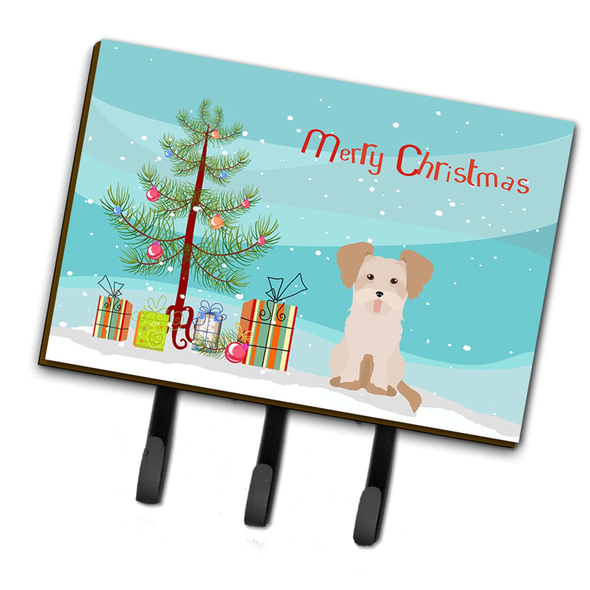Caroline'S Treasures Morkie #3 Christmas Tree Leash Or Key Holder Hooks, Multicolor