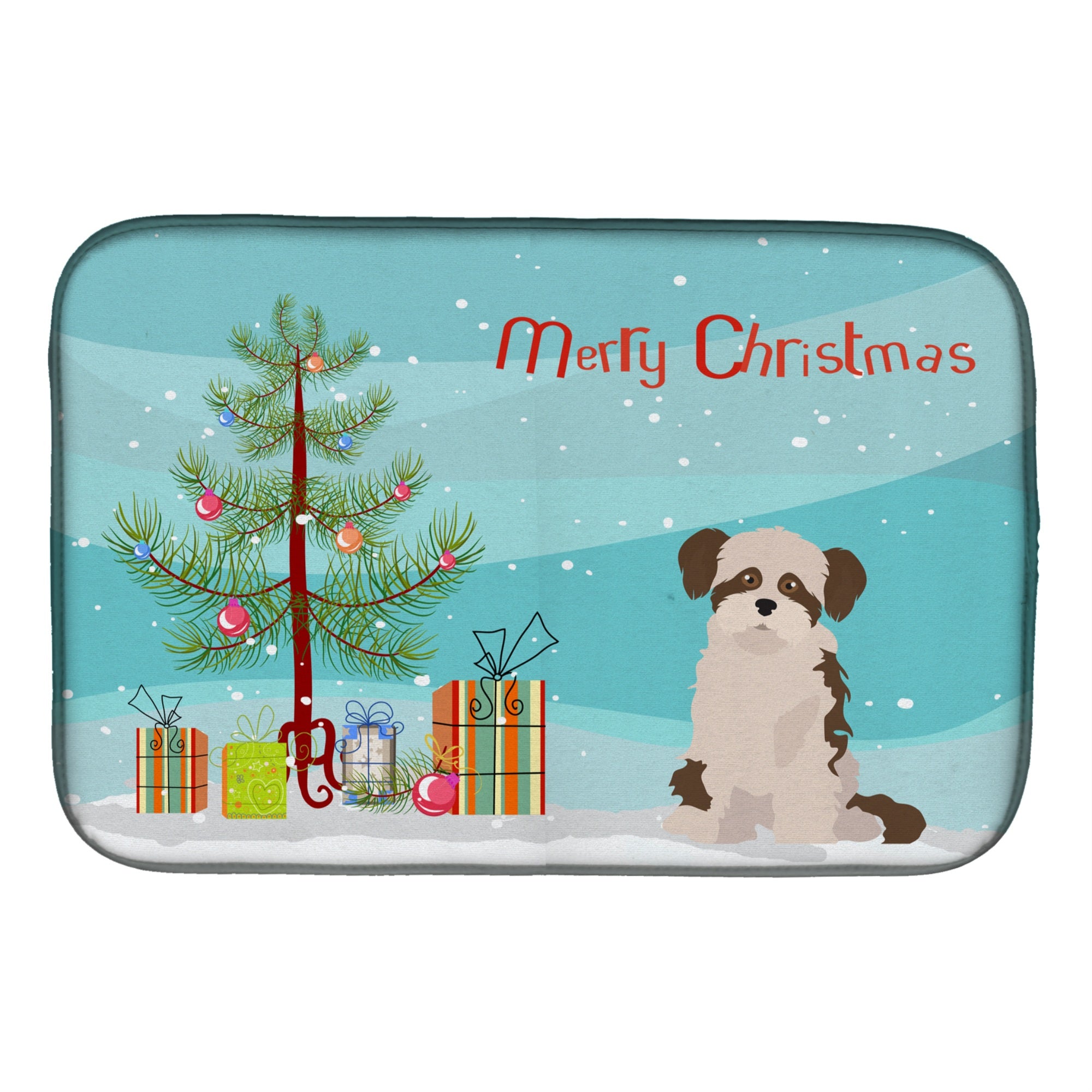 Caroline'S Treasures Ck3890Ddm Shi Chi #3 Christmas Tree Dish-Drying-Mats, 14 X 21, Multicolor