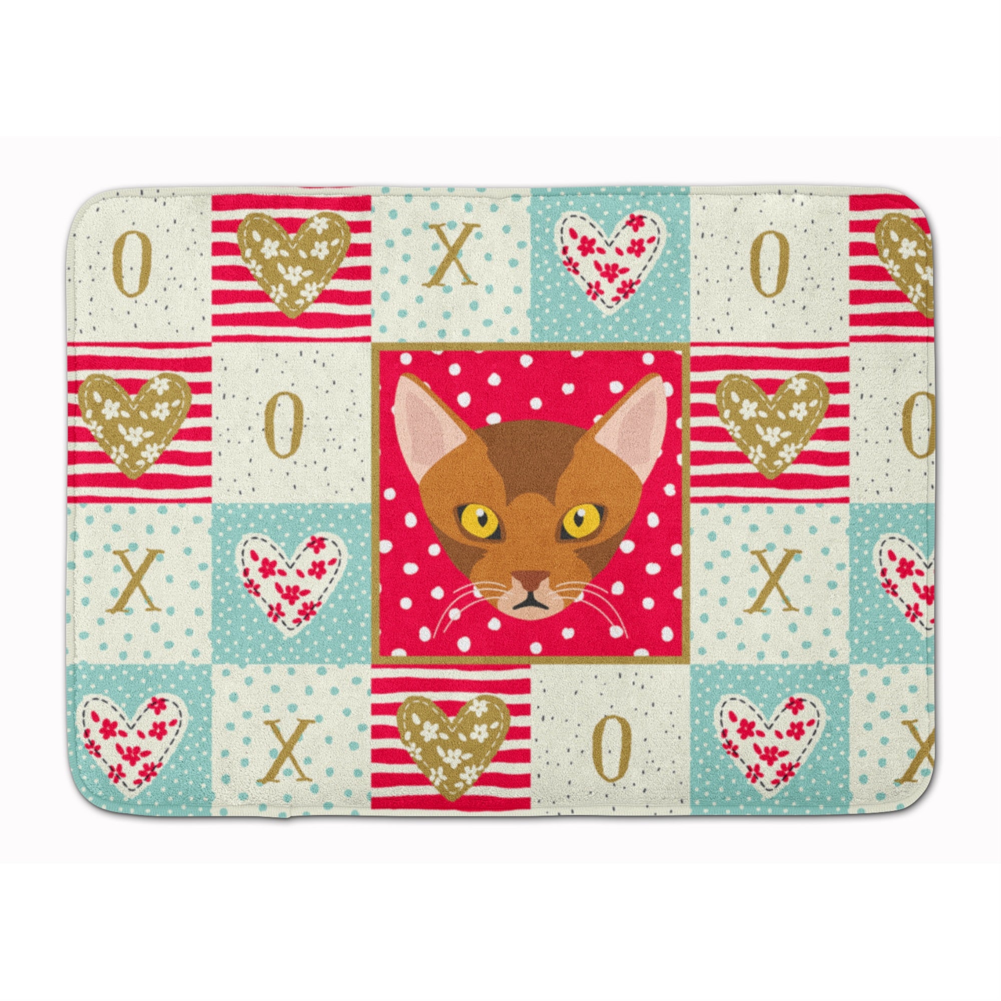 Caroline'S Treasures Abyssinian Cat Love Machine Washable Memory Foam Mat Doormats, Multicolor