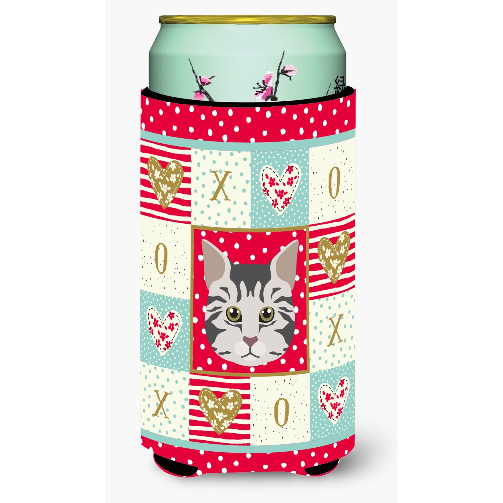 Caroline'S Treasures Ck5079Tbc American Bobtail Cat Tall Boy Hugger Cold-Beverage-Koozies, Multicolor