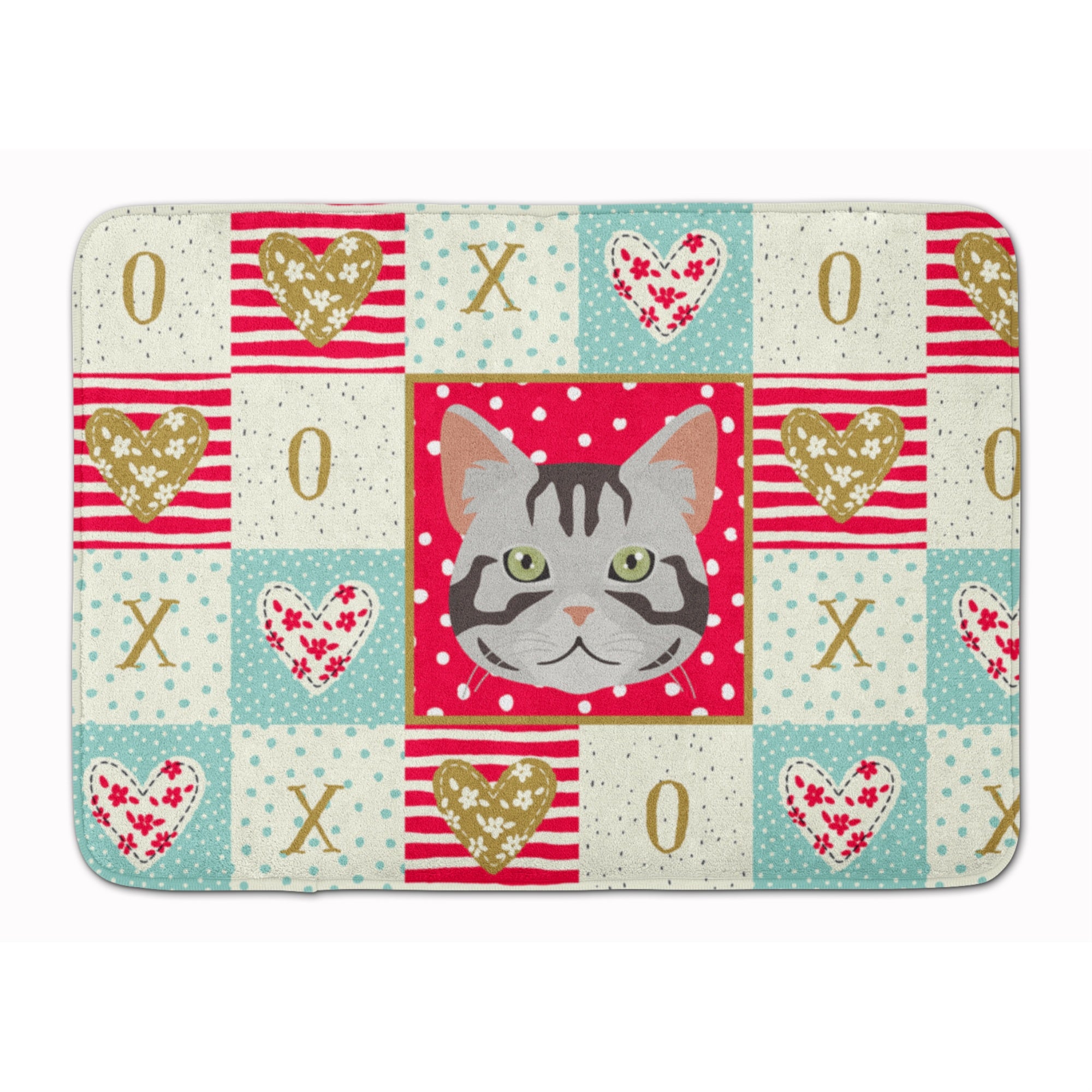 Caroline'S Treasures American Shorthair Cat Love Machine Washable Memory Foam Mat Doormats, Multicolor