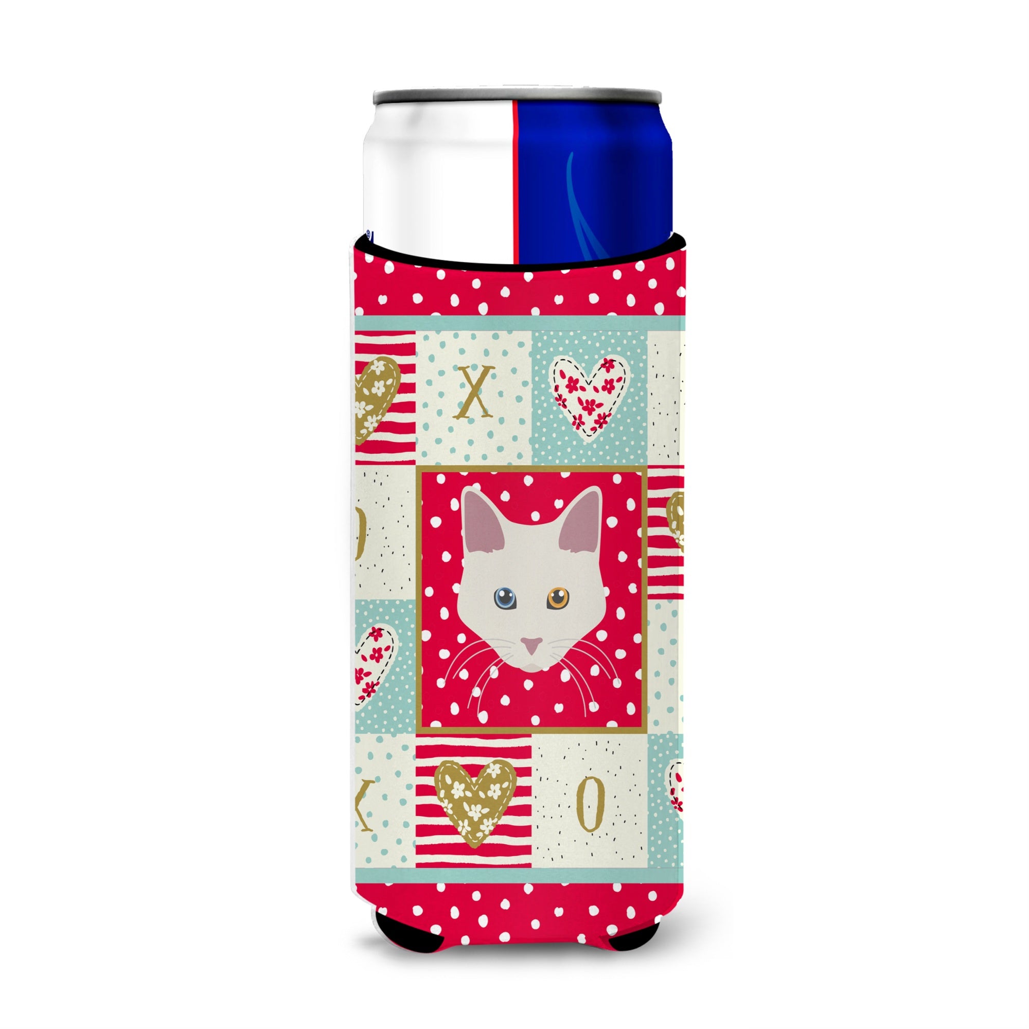Caroline'S Treasures Ck5084Muk Aphrodite Giant Cat Ultra Hugger For Slim Cans Cold-Beverage-Koozies, Multicolor