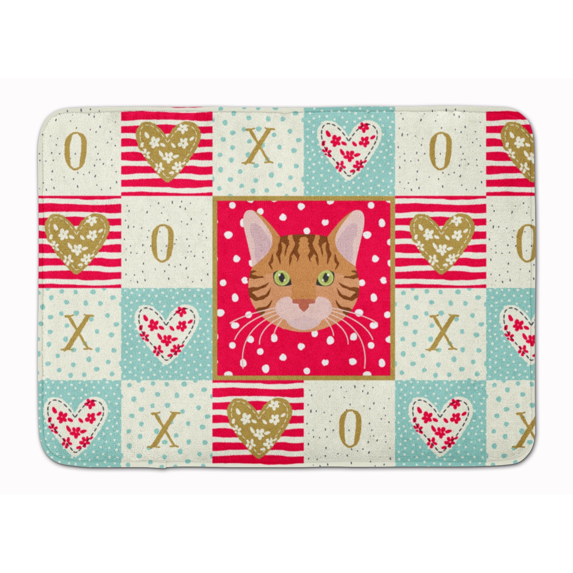 Caroline'S Treasures Bengal Cat Love Machine Washable Memory Foam Mat Doormats, Multicolor