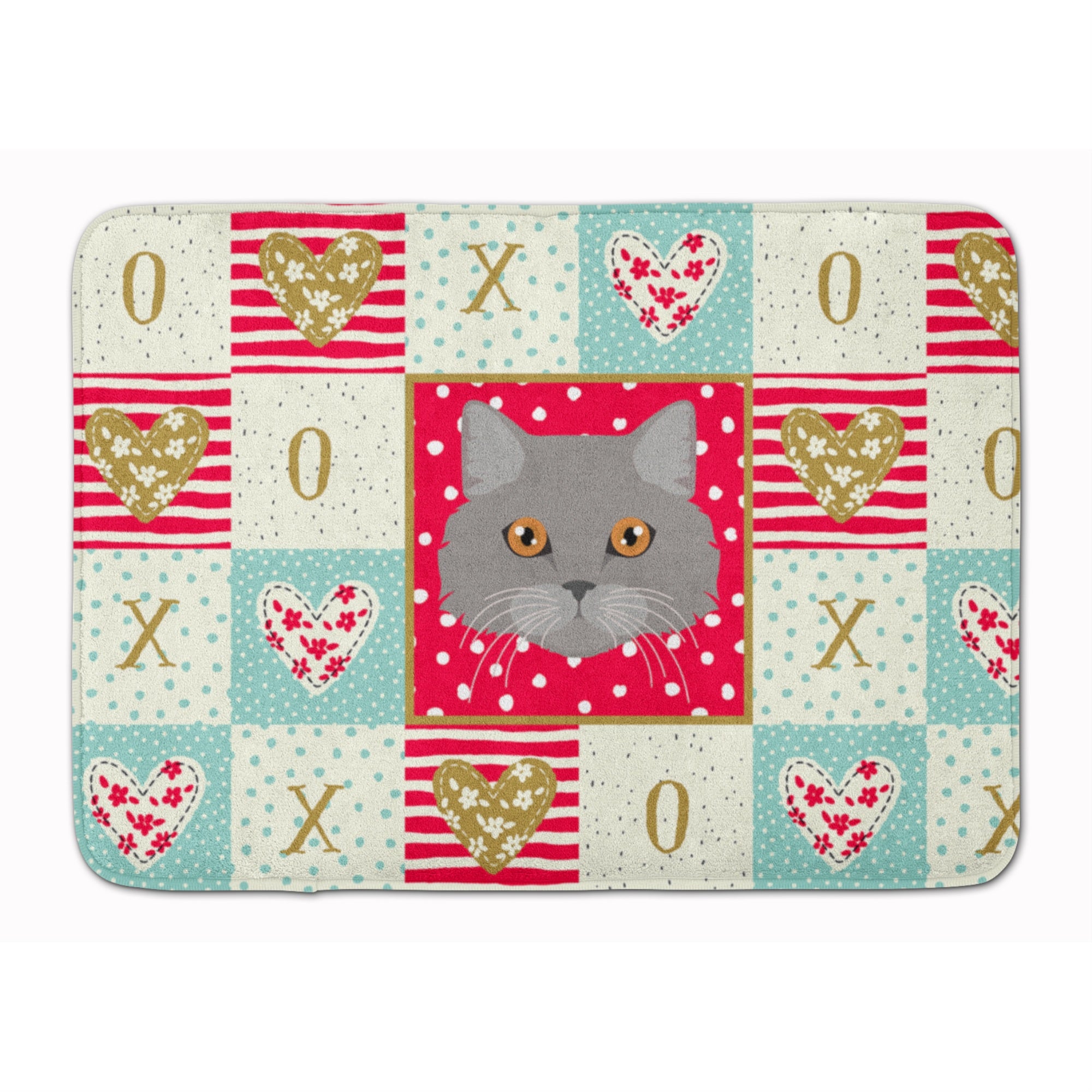 Caroline'S Treasures Brazilian Longhair Cat Love Machine Washable Memory Foam Mat Doormats, Multicolor