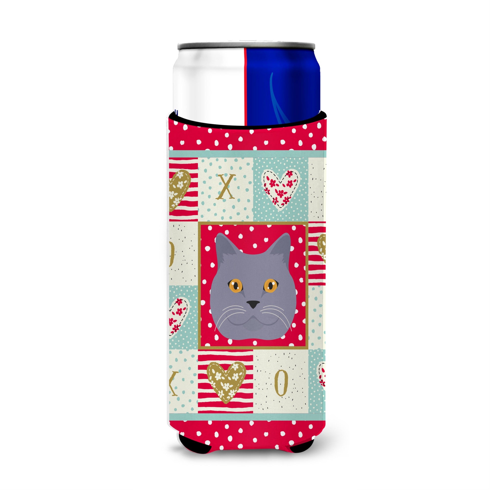 Caroline'S Treasures Ck5095Muk British Shorthair Cat Ultra Hugger For Slim Cans Cold-Beverage-Koozies, Multicolor