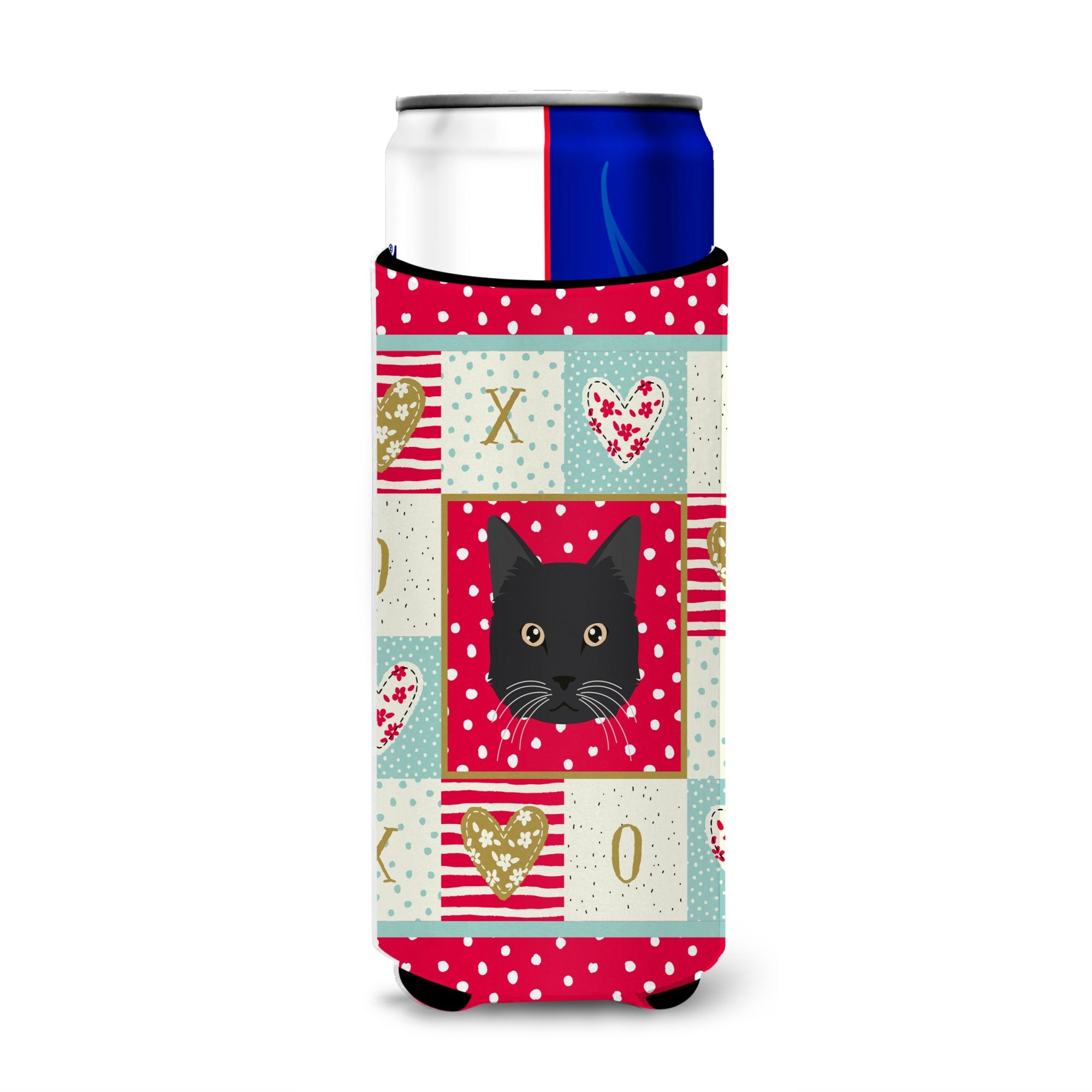 Caroline'S Treasures Ck5099Muk Chantilly Tiffany Cat Ultra Hugger For Slim Cans Cold-Beverage-Koozies, Multicolor