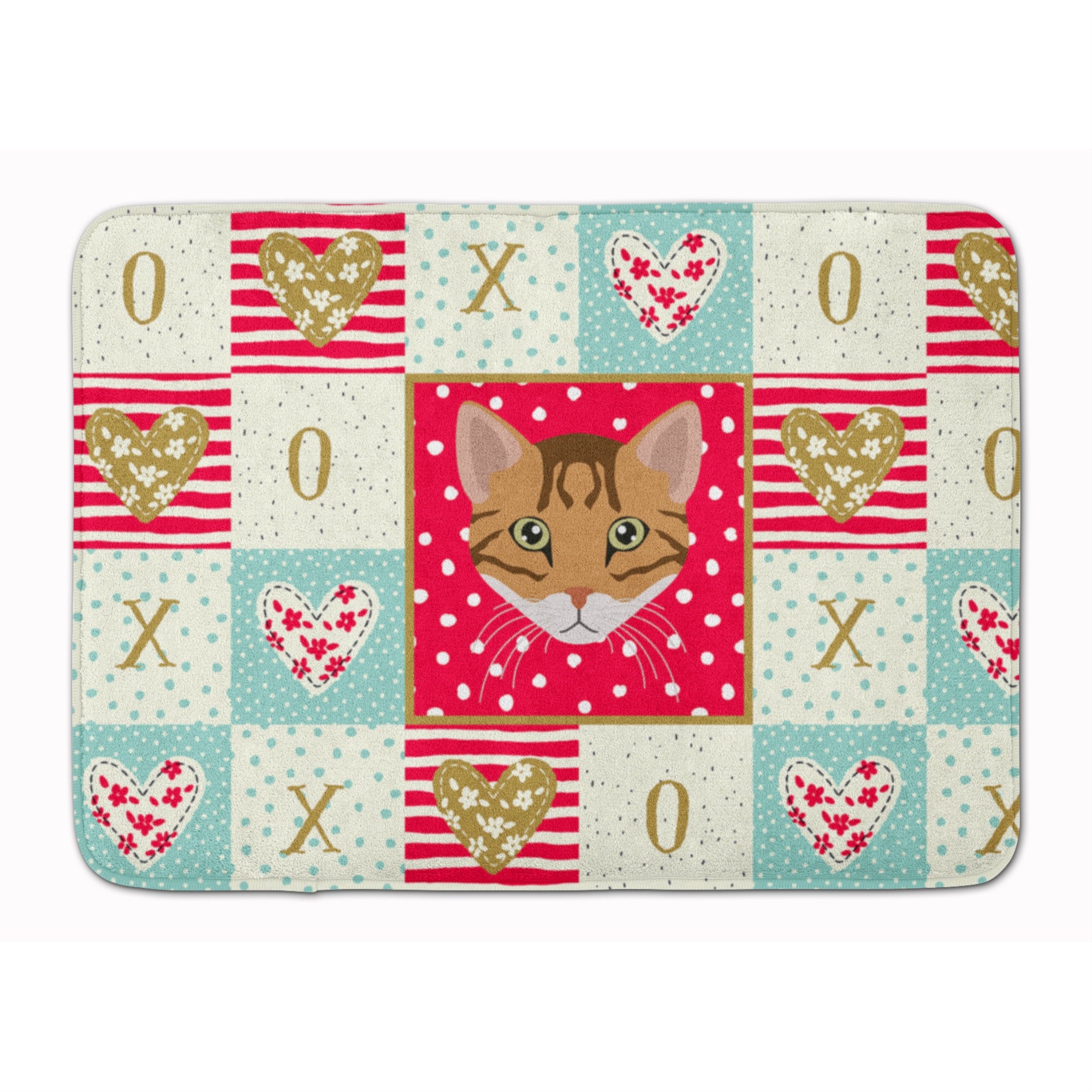 Caroline'S Treasures Cheetoh Cat Love Machine Washable Memory Foam Mat Doormats, Multicolor