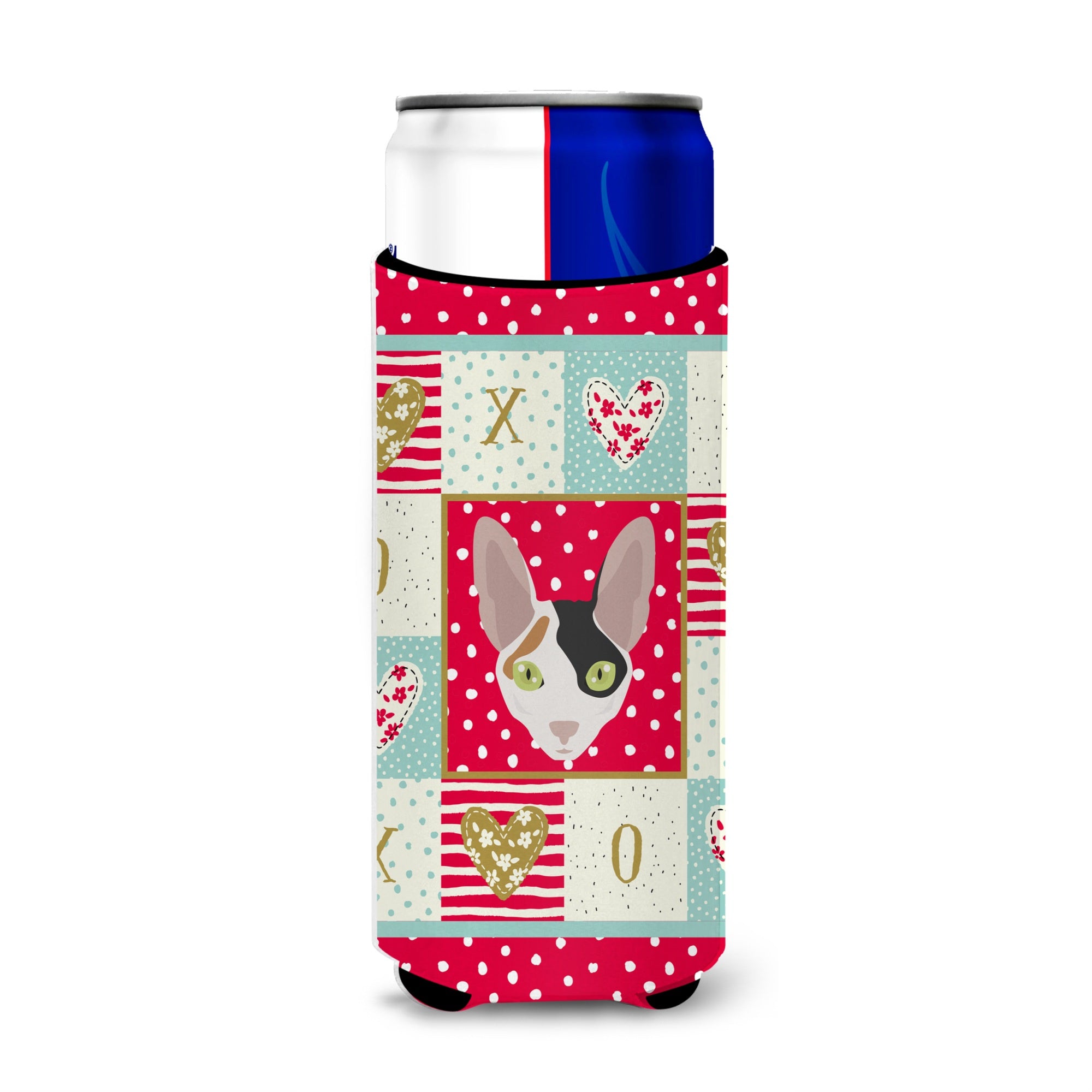 Caroline'S Treasures Ck5107Muk Cornish Rex Cat Michelob Ultra Hugger For Slim Cans Cold-Beverage-Koozies, Multicolor