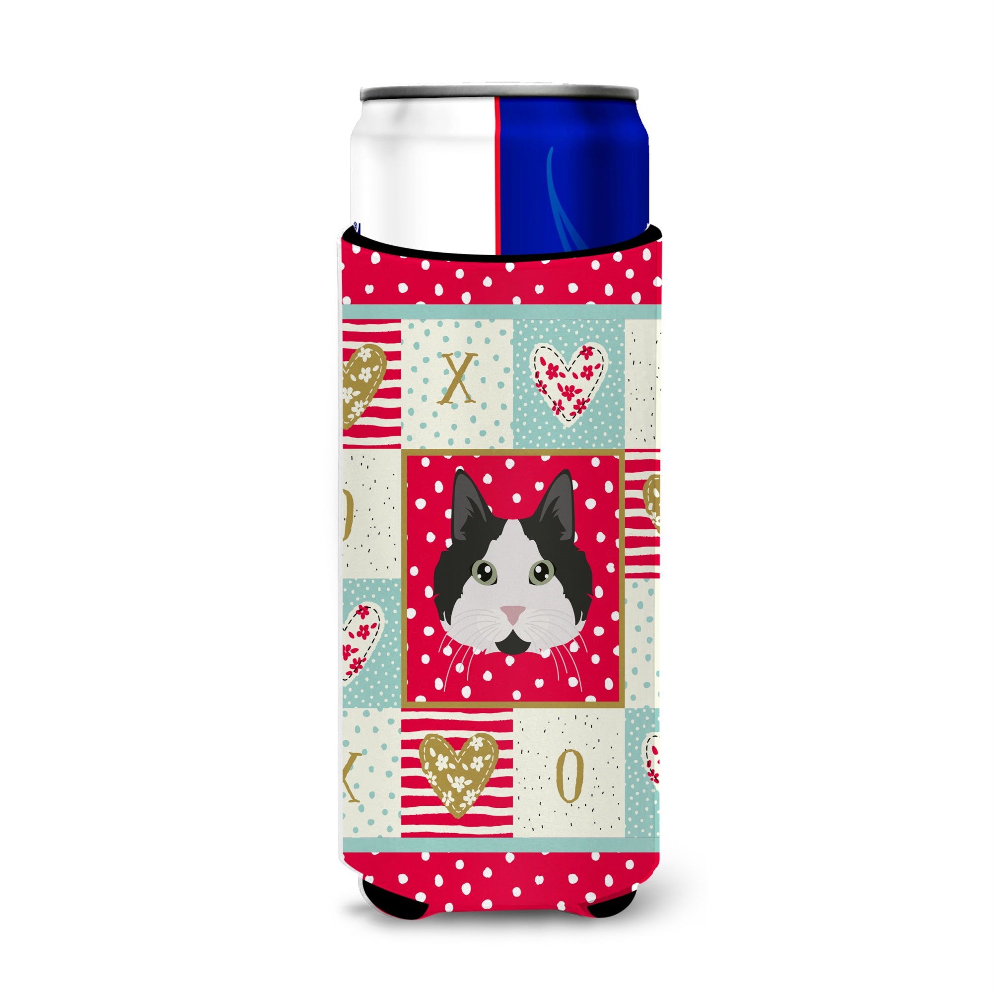 Caroline'S Treasures Ck5109Muk Cymric #2 Cat Michelob Ultra Hugger For Slim Cans Cold-Beverage-Koozies, Multicolor