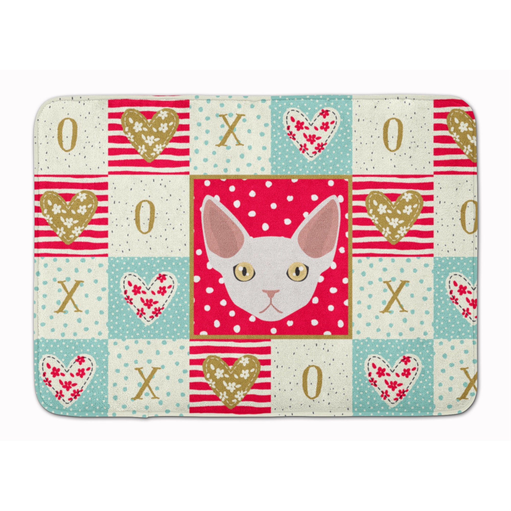 Caroline'S Treasures Devon Rex Cat Love Machine Washable Memory Foam Mat Doormats, Multicolor