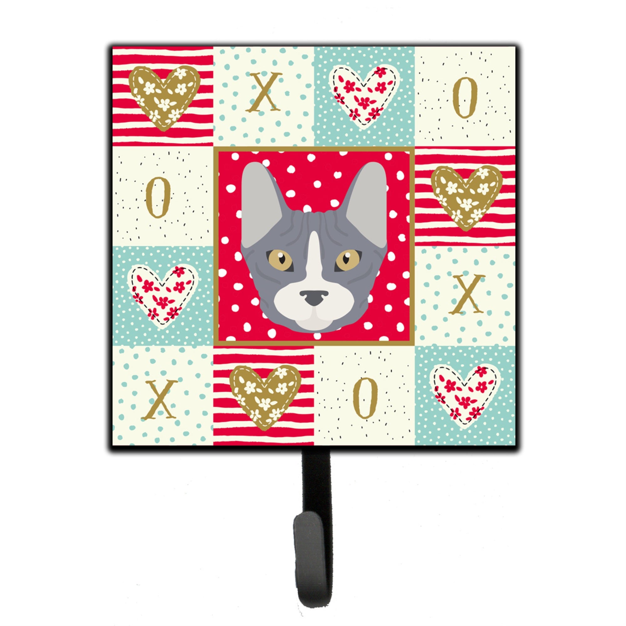 Caroline'S Treasures Don Sphynx Cat Love Leash Or Key Holder Hooks, Multicolor