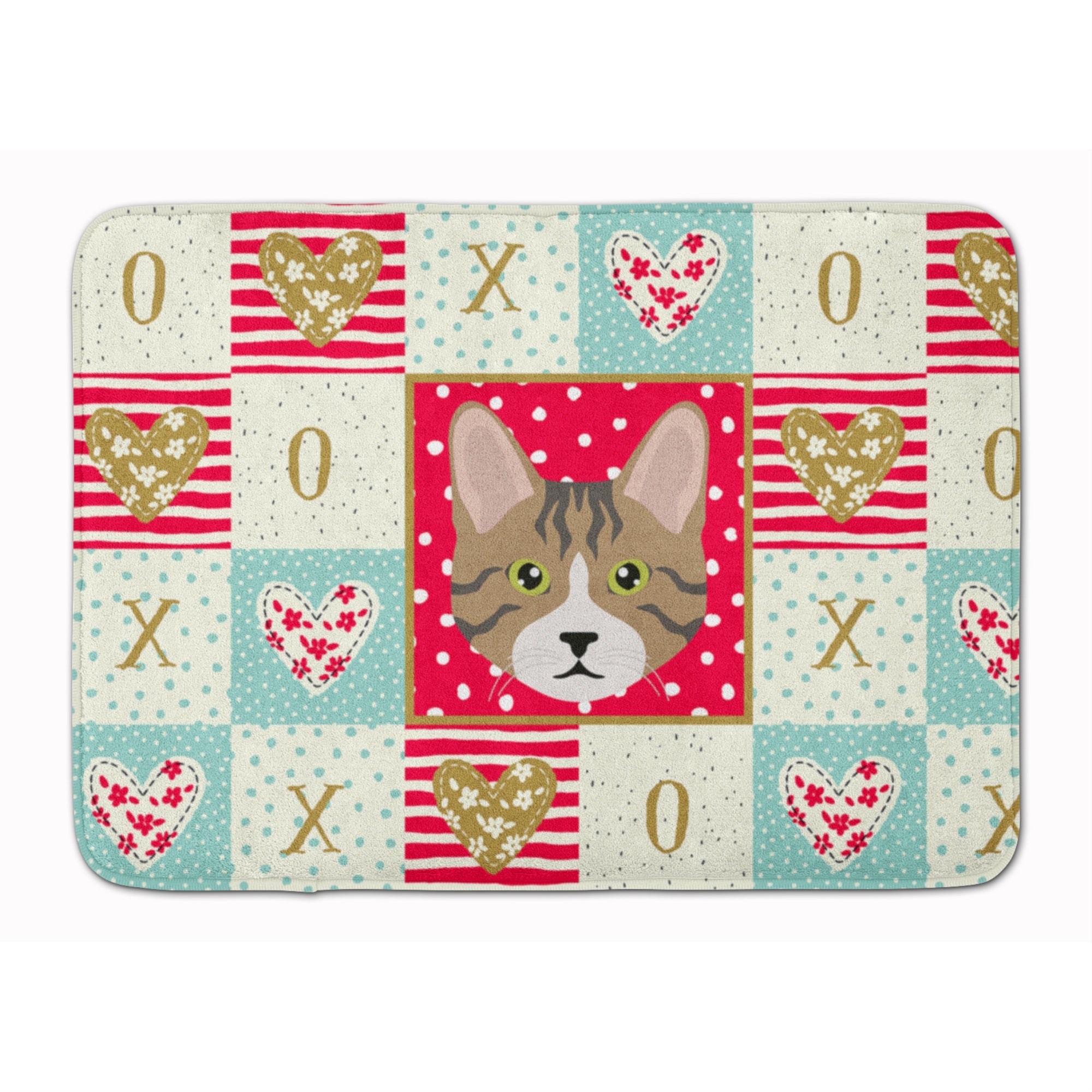 Caroline'S Treasures Dragon Li Cat Love Machine Washable Memory Foam Mat Doormats, Multicolor