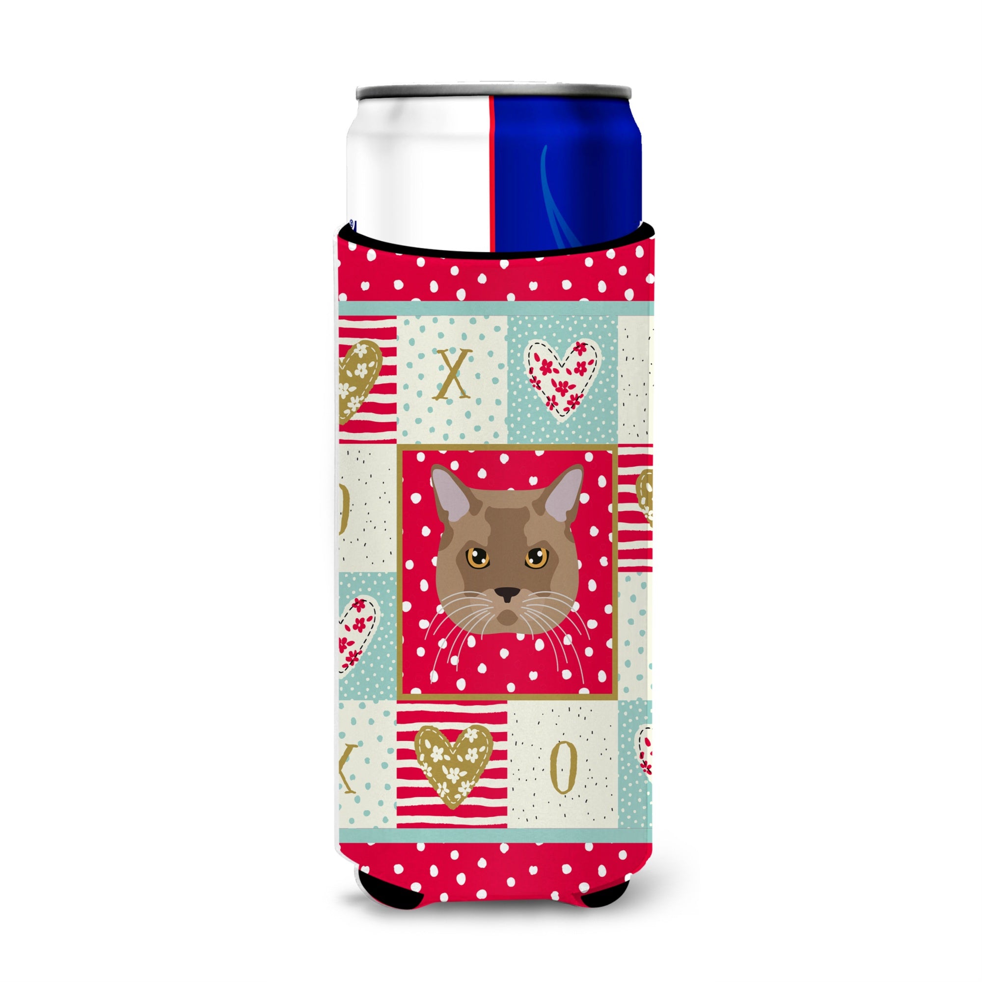 Caroline'S Treasures Ck5115Muk European Burmese Cat Ultra Hugger For Slim Cans Cold-Beverage-Koozies, Multicolor