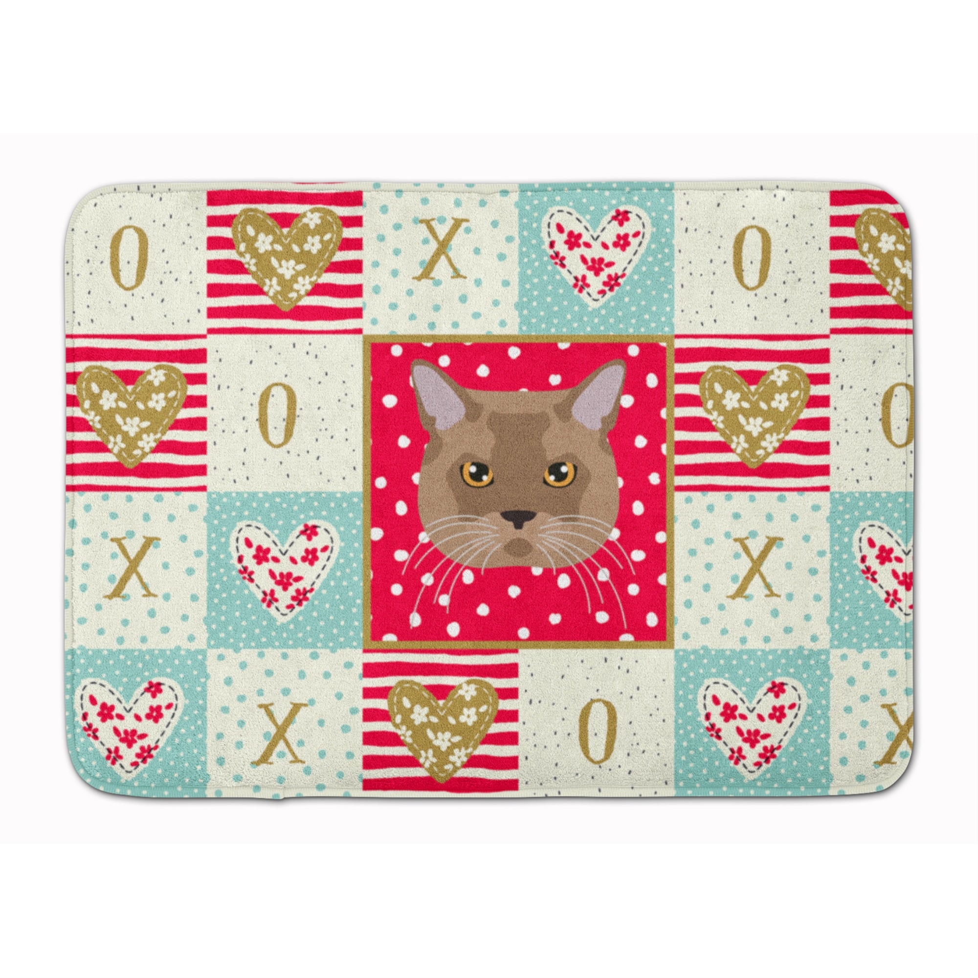 Caroline'S Treasures European Burmese Cat Love Machine Washable Memory Foam Mat Doormats, Multicolor