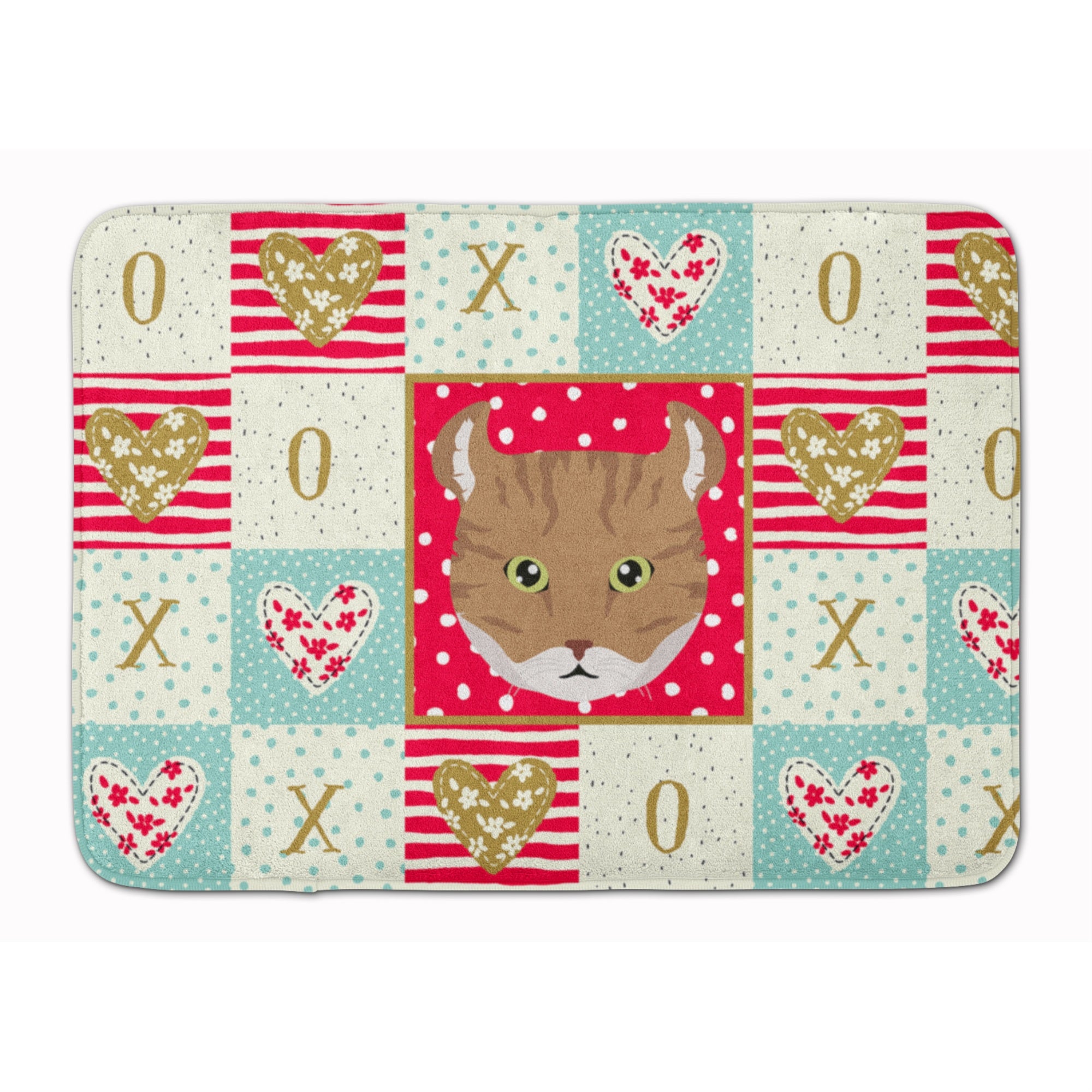 Caroline'S Treasures Highlander Lynx Cat Love Machine Washable Memory Foam Mat Doormats, Multicolor