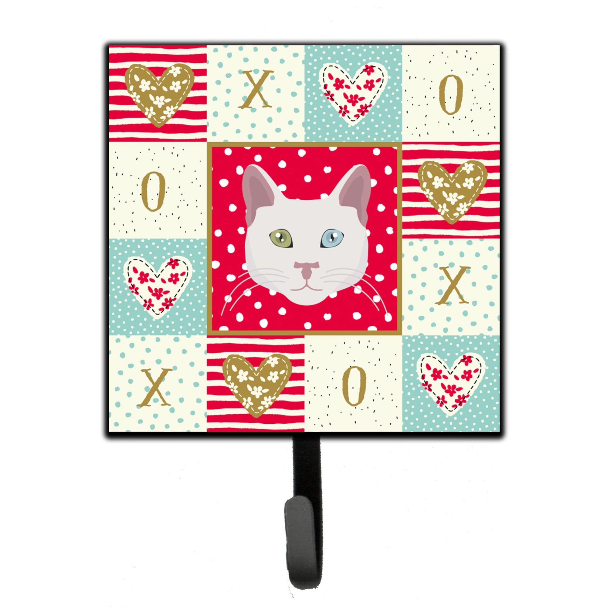 Caroline'S Treasures Khao Manee Cat Love Leash Or Key Holder Hooks, Multicolor