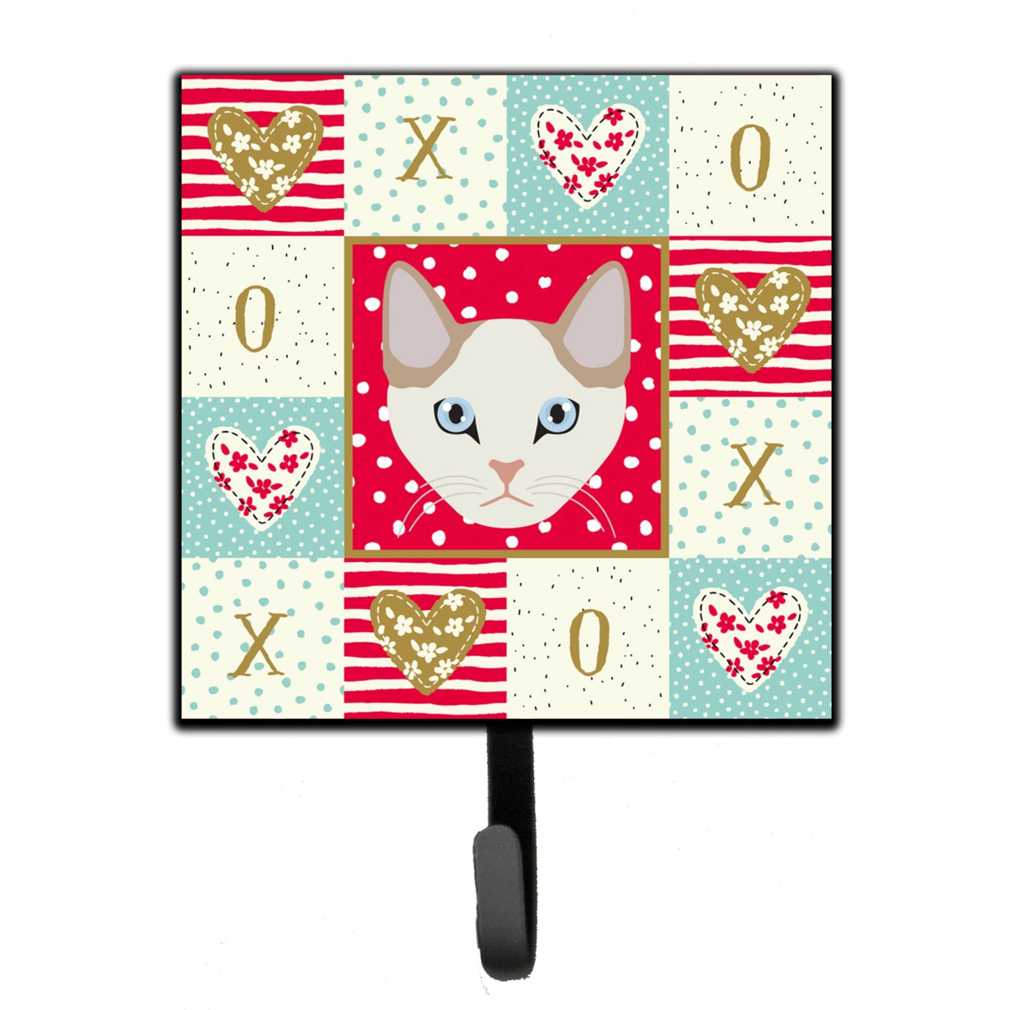 Caroline'S Treasures Korean Bobtail Cat Love Leash Or Key Holder Hooks, Multicolor