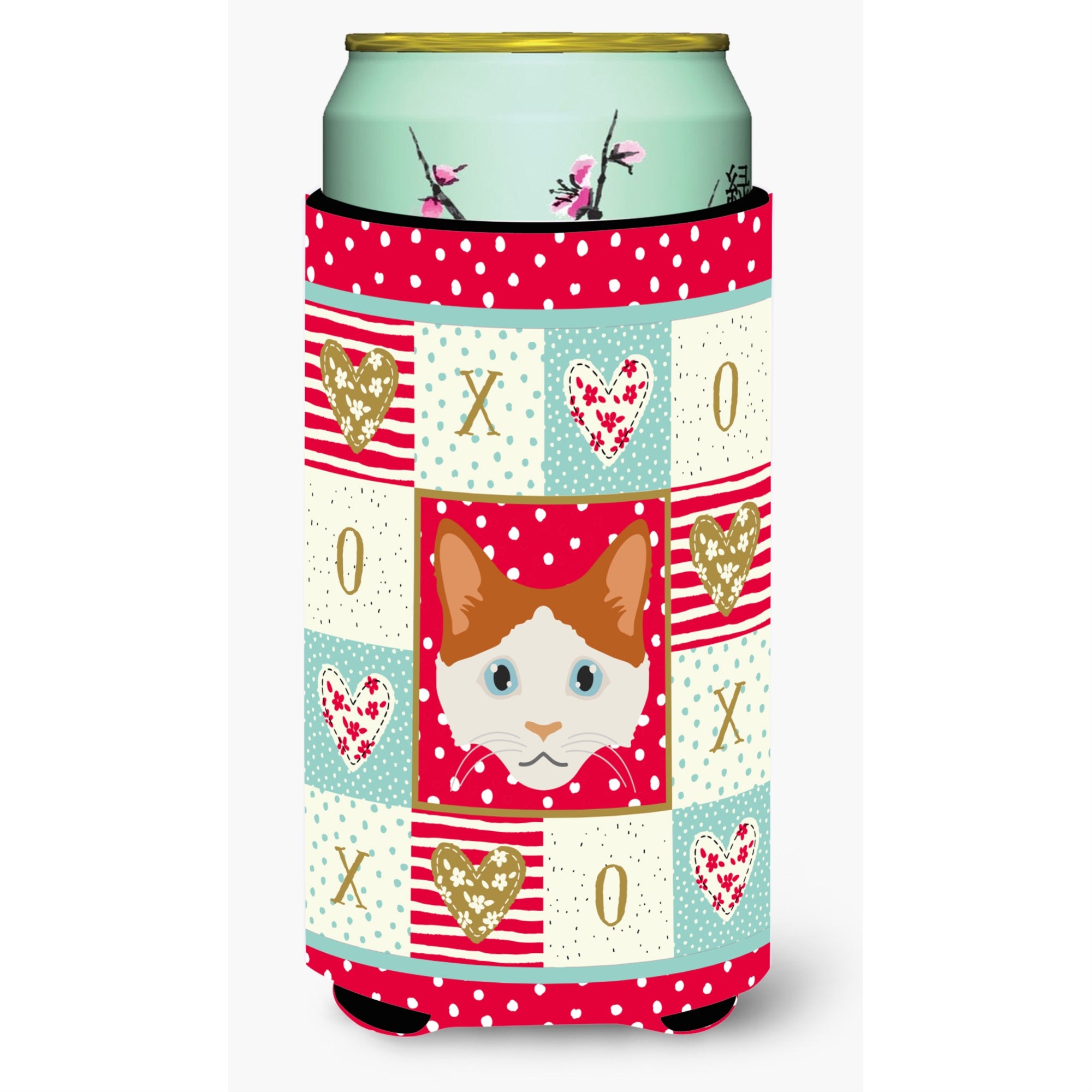 Caroline'S Treasures Ck5127Tbc La Perm Cat Tall Boy Insulator Hugger Cold-Beverage-Koozies, Multicolor