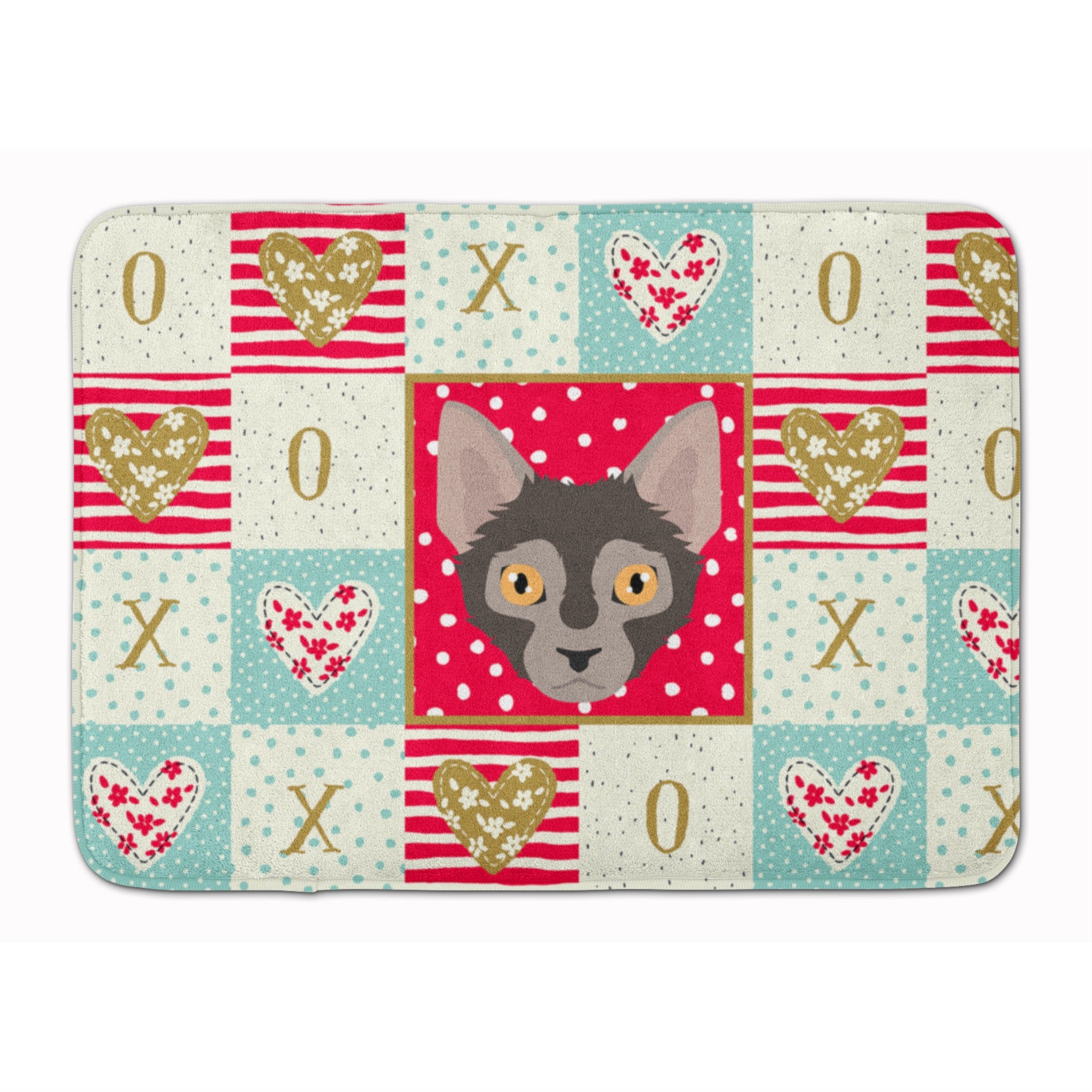 Caroline'S Treasures Lykoi Cat Love Machine Washable Memory Foam Mat Doormats, Multicolor