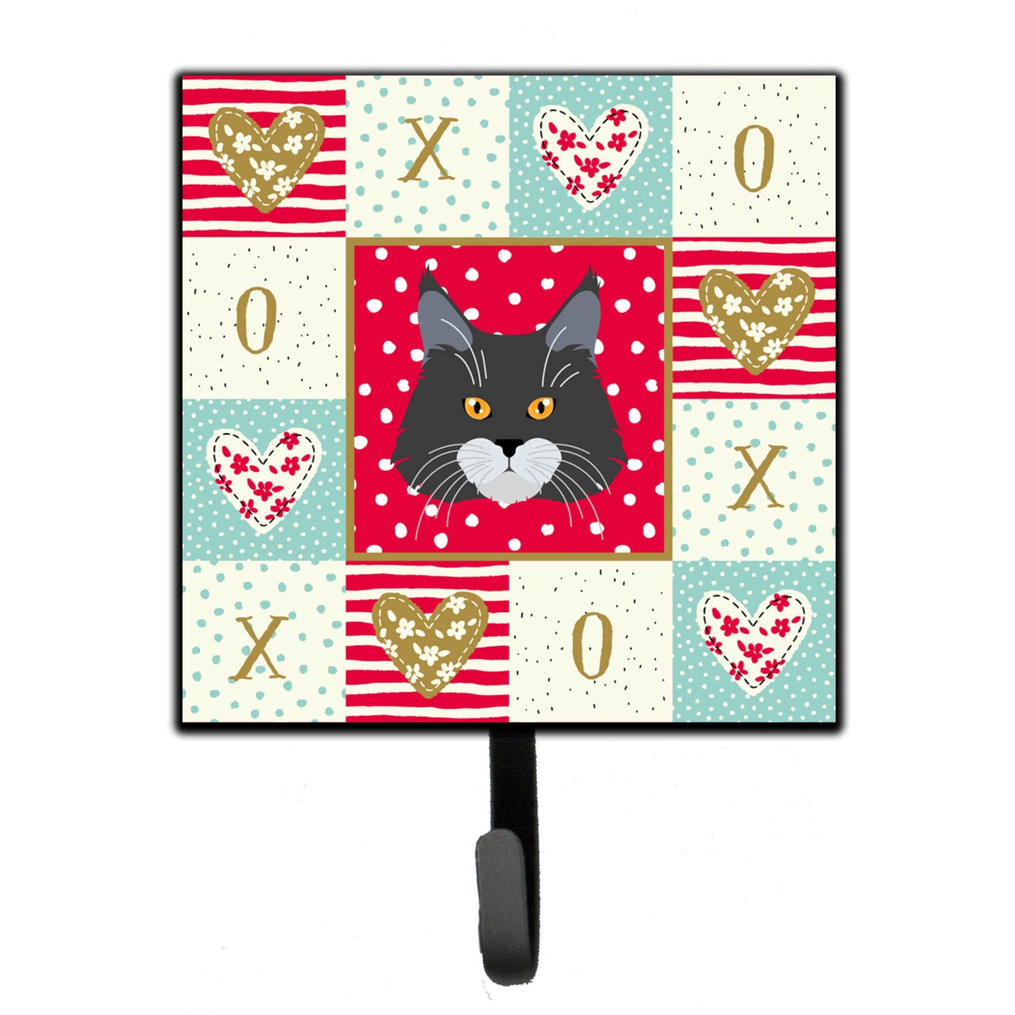 Caroline'S Treasures Maine Coon Cat Love Leash Or Key Holder Hooks, Multicolor