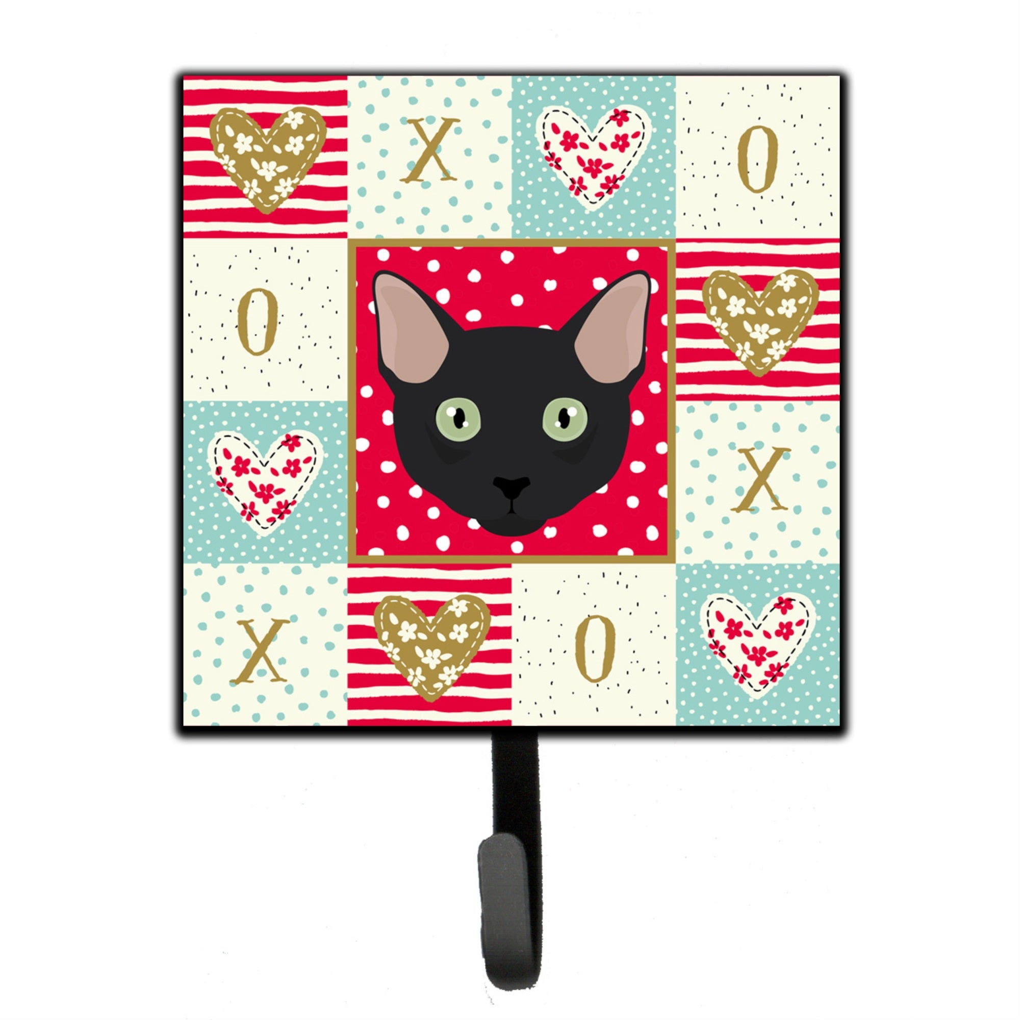 Caroline'S Treasures Mandalay Cat Love Leash Or Key Holder Hooks, Multicolor