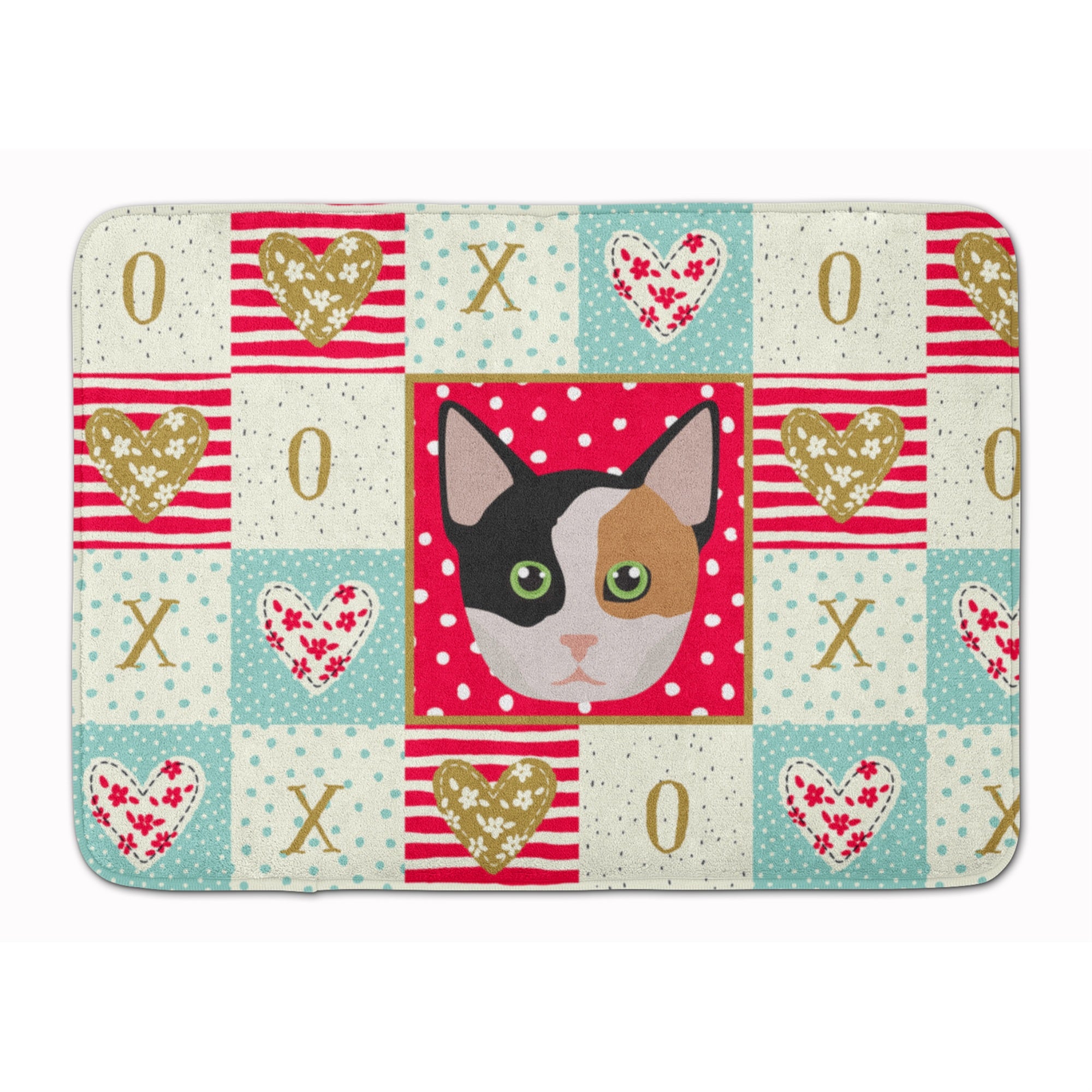 Caroline'S Treasures Munchkin Cat Love Machine Washable Memory Foam Mat Doormats, Multicolor
