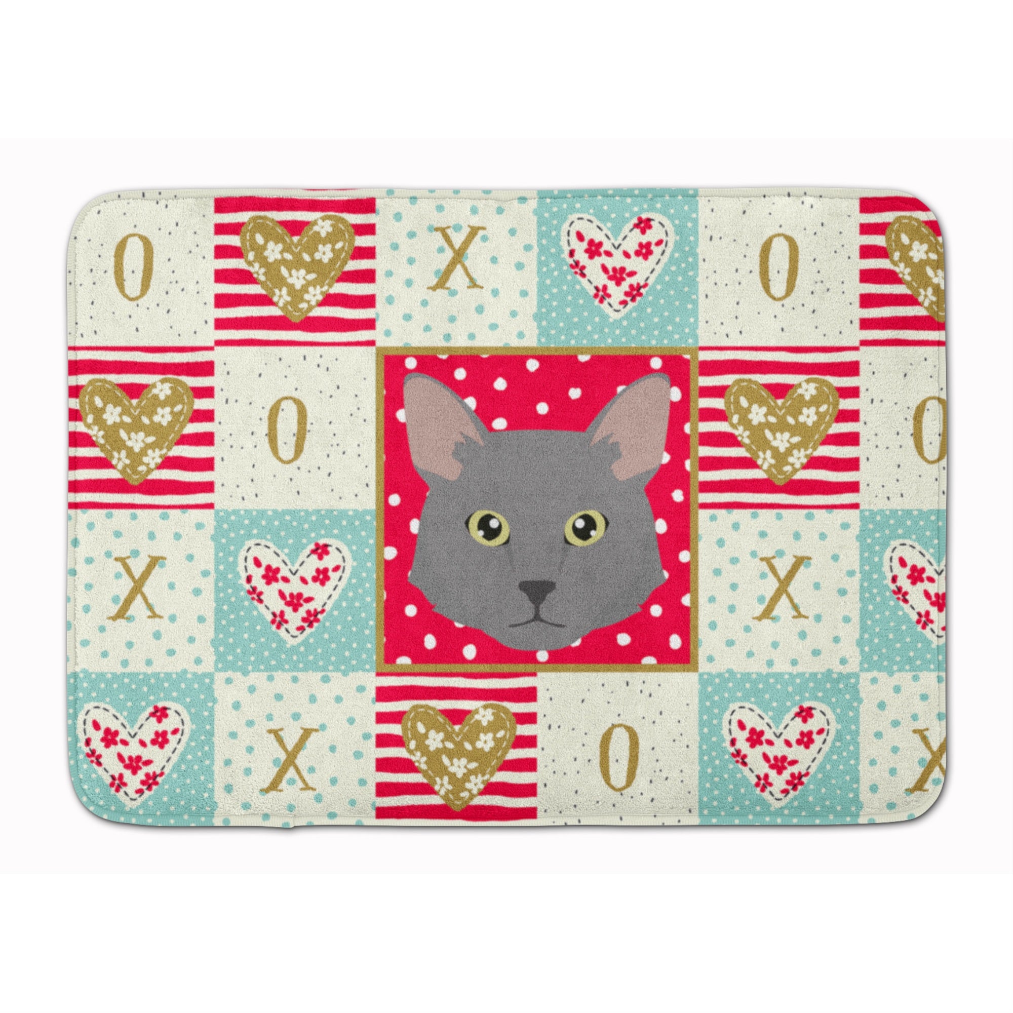 Caroline'S Treasures Nebelung Cat Love Machine Washable Memory Foam Mat Doormats, Multicolor