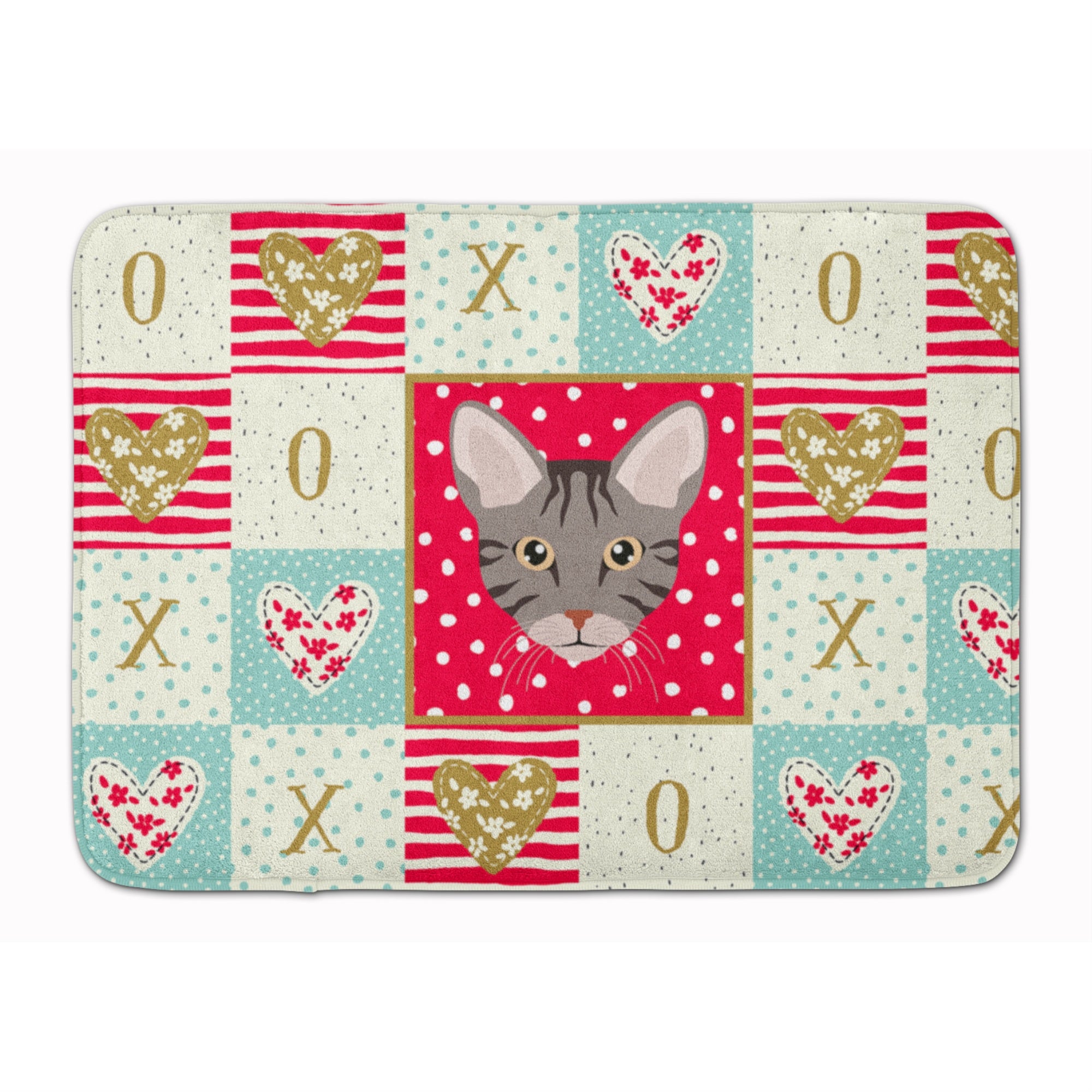 Caroline'S Treasures Ocicat Cat Love Machine Washable Memory Foam Mat Doormats, Multicolor