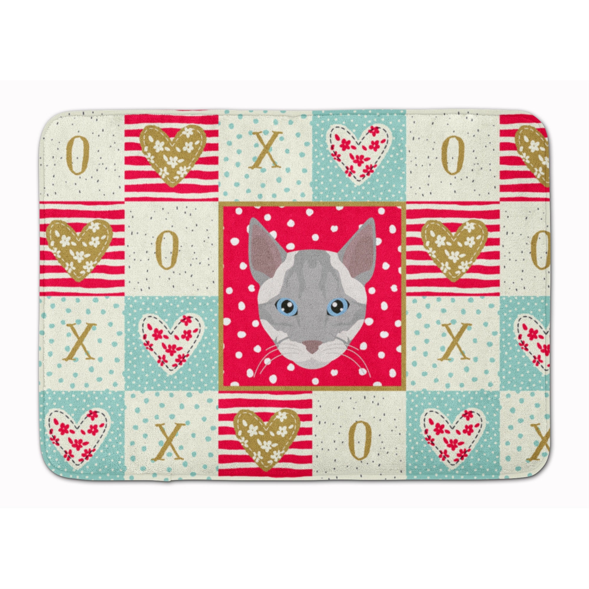 Caroline'S Treasures Ojos Azules Cat Love Machine Washable Memory Foam Mat Doormats, Multicolor