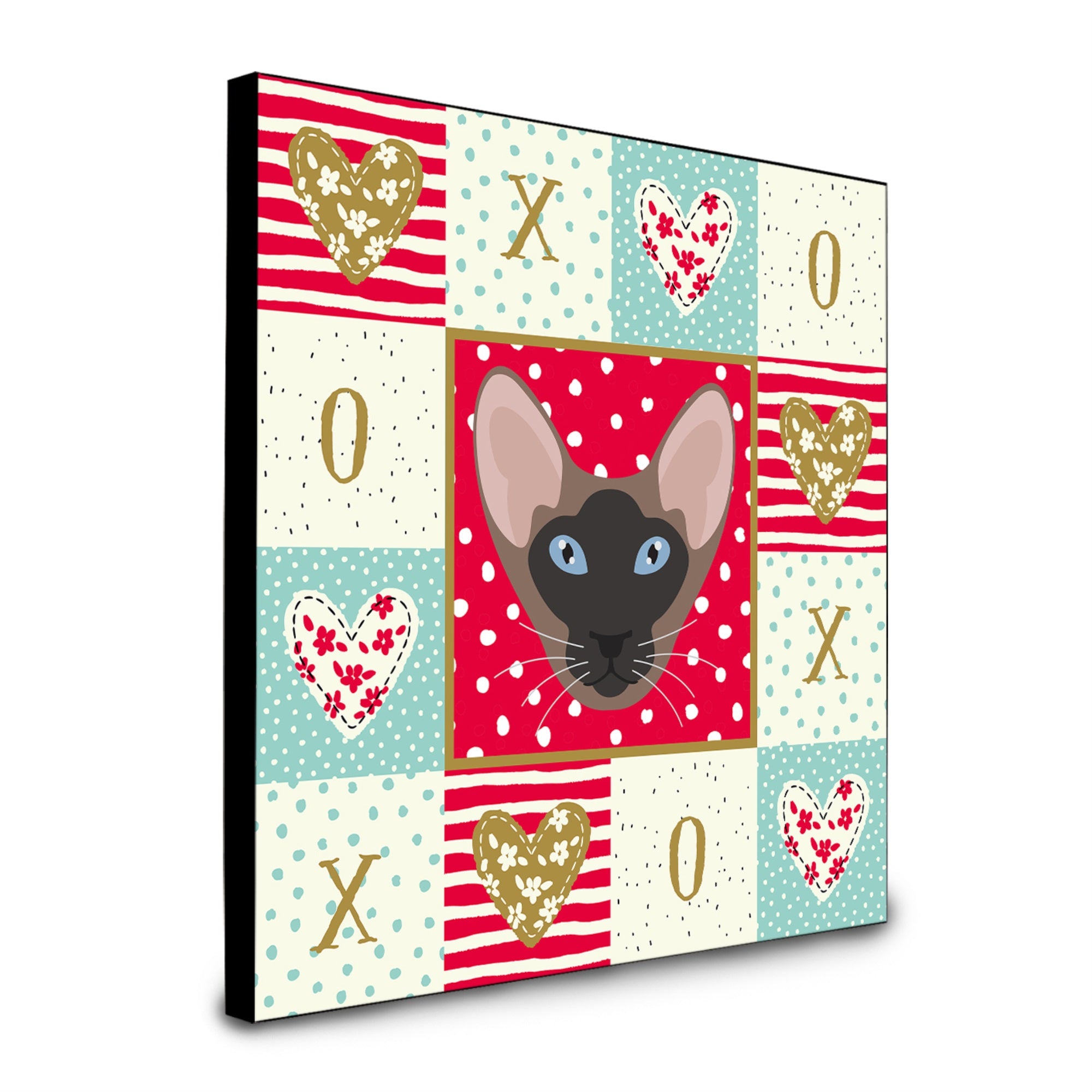 Oriental Bicolor Cat Love Artwork Wall Panel Ck5141Up88