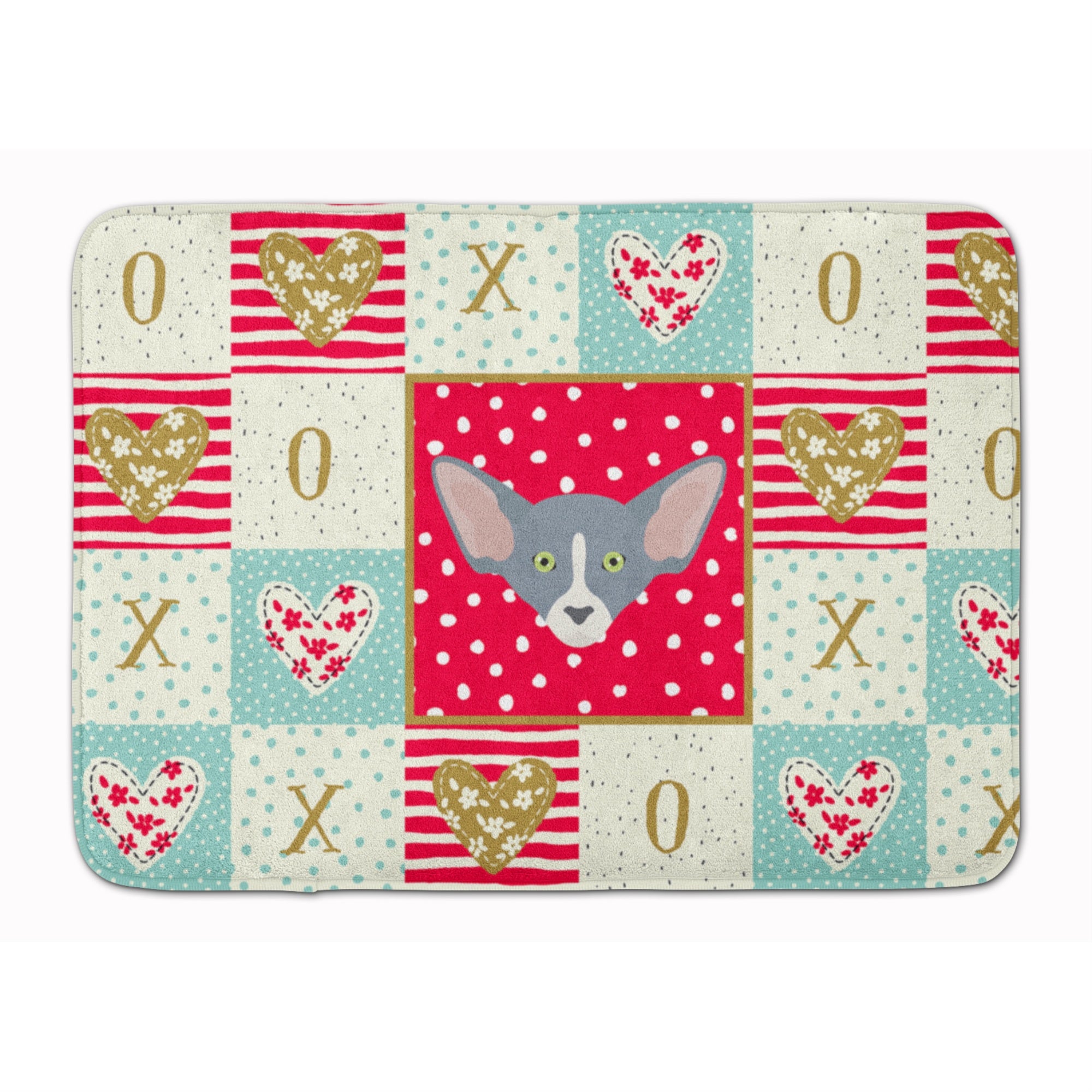 Caroline'S Treasures Peterbald Cat Love Machine Washable Memory Foam Mat Doormats, Multicolor